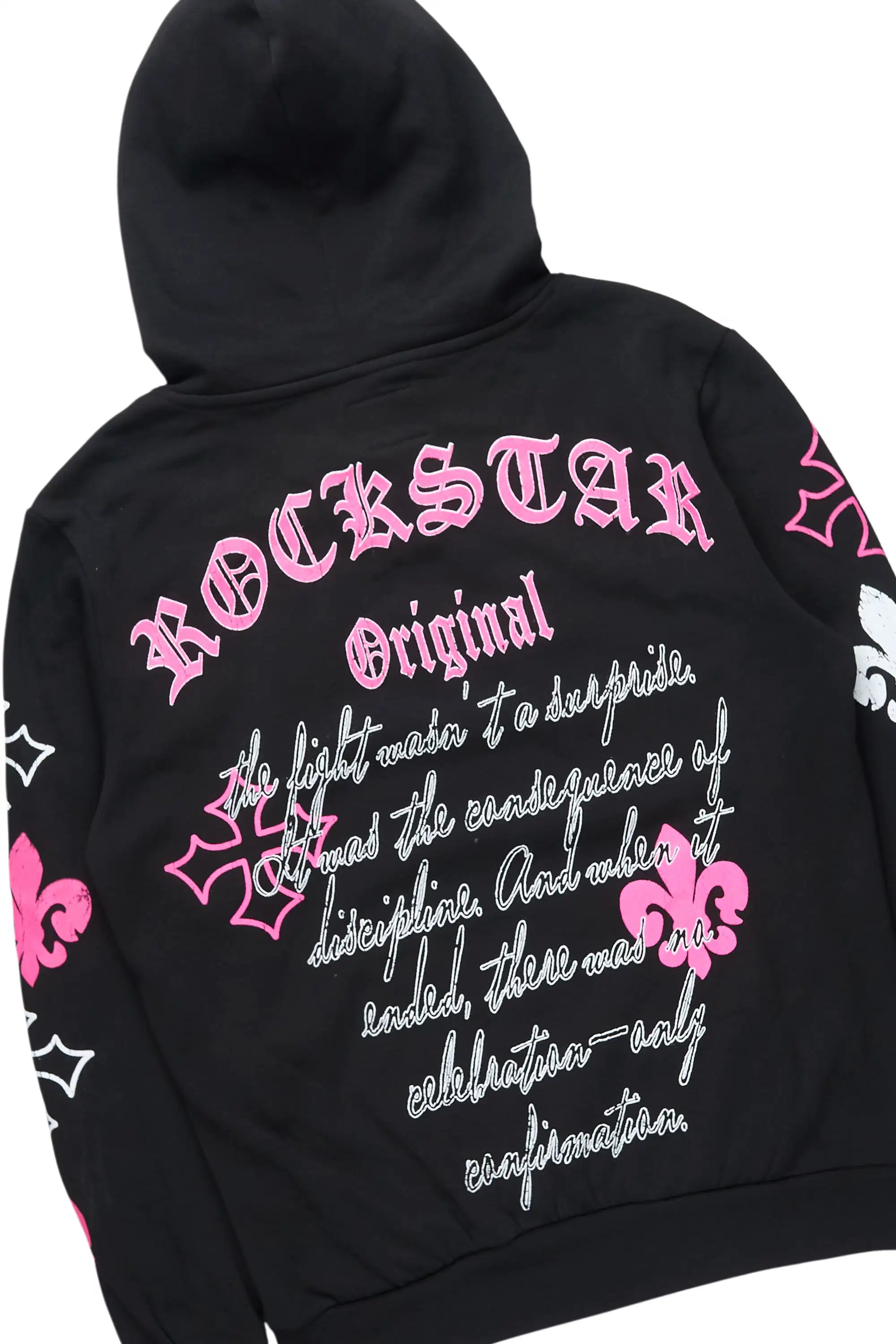 Tieran Black/Fuchsia Hoodie/Stacked Flare Track Set - Image 7