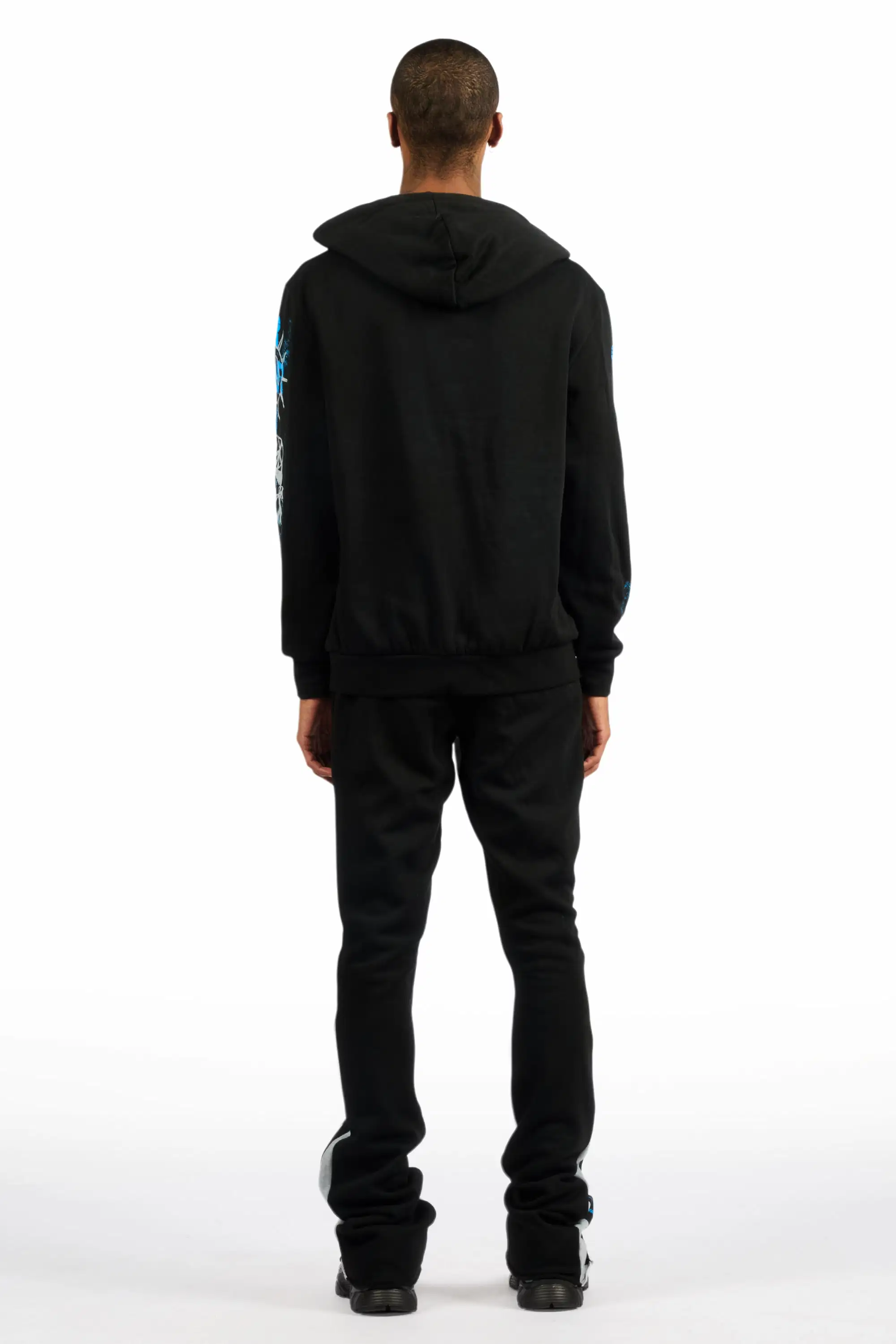 Zare Black/Blue Hoodie/Stacked Flare Track Set - Image 4