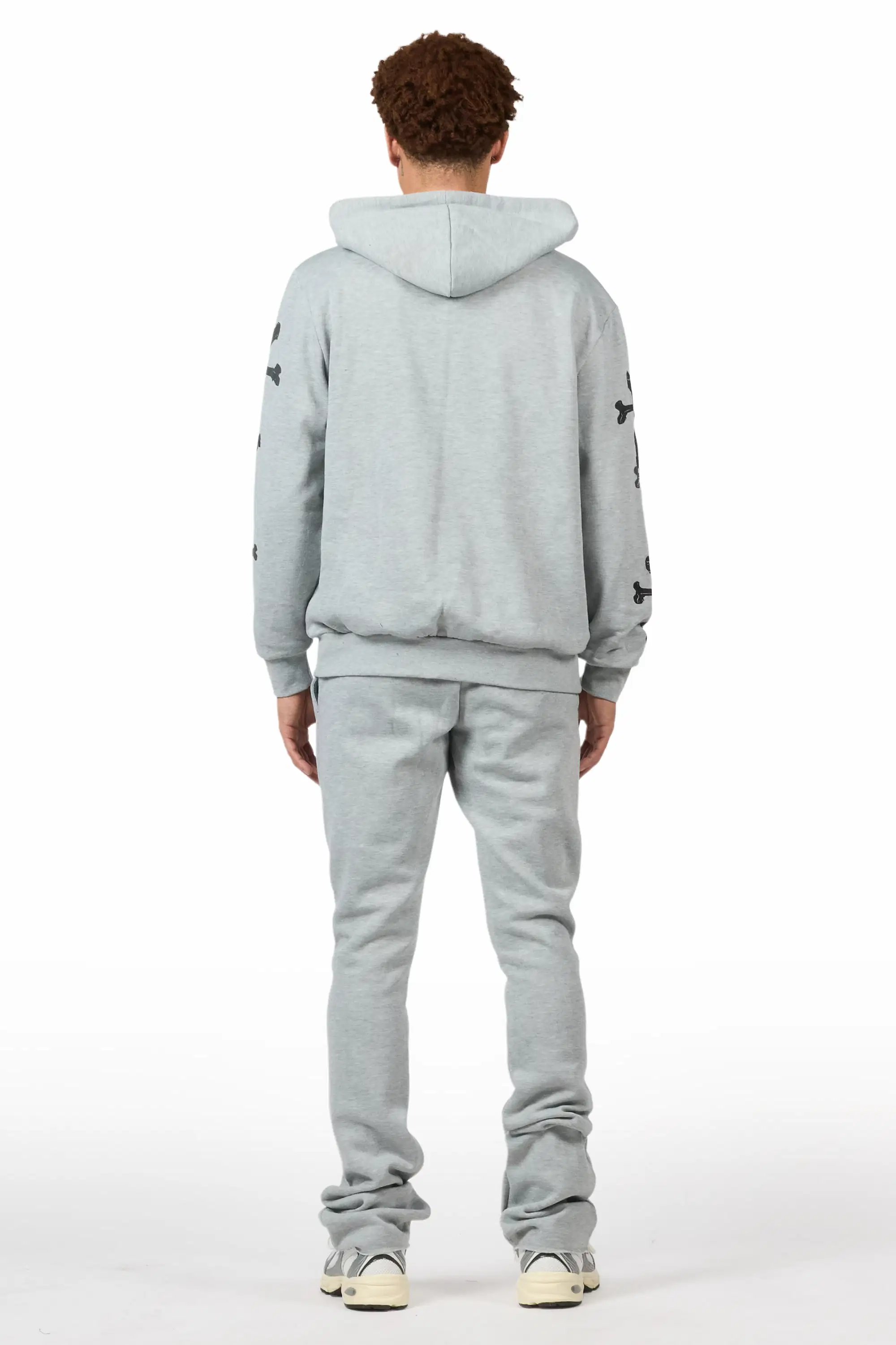 Olivier 2.0 Heather Grey Hoodie/Stacked Flare Track Set - Image 4