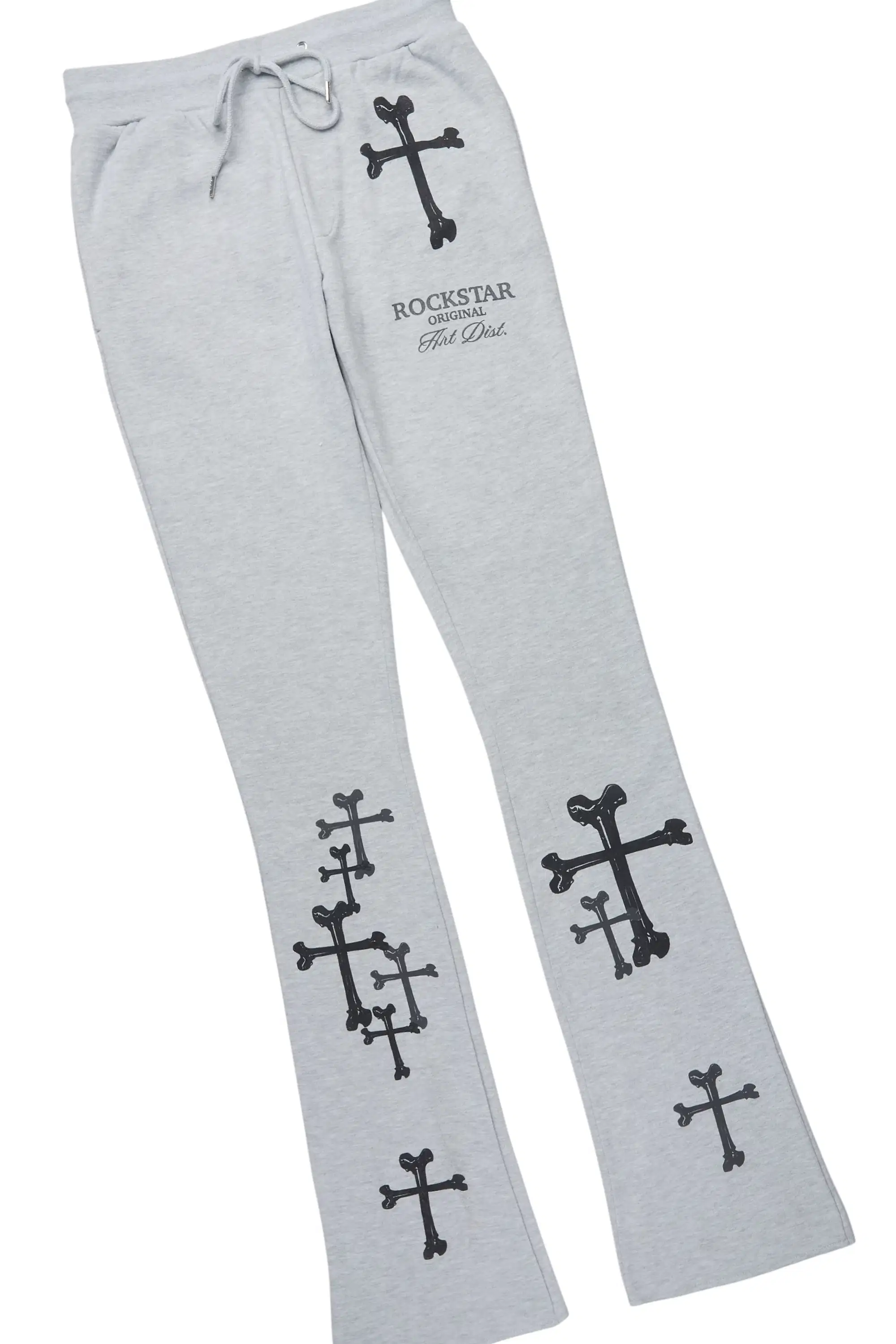 Olivier 2.0 Heather Grey Hoodie/Stacked Flare Track Set - Image 7