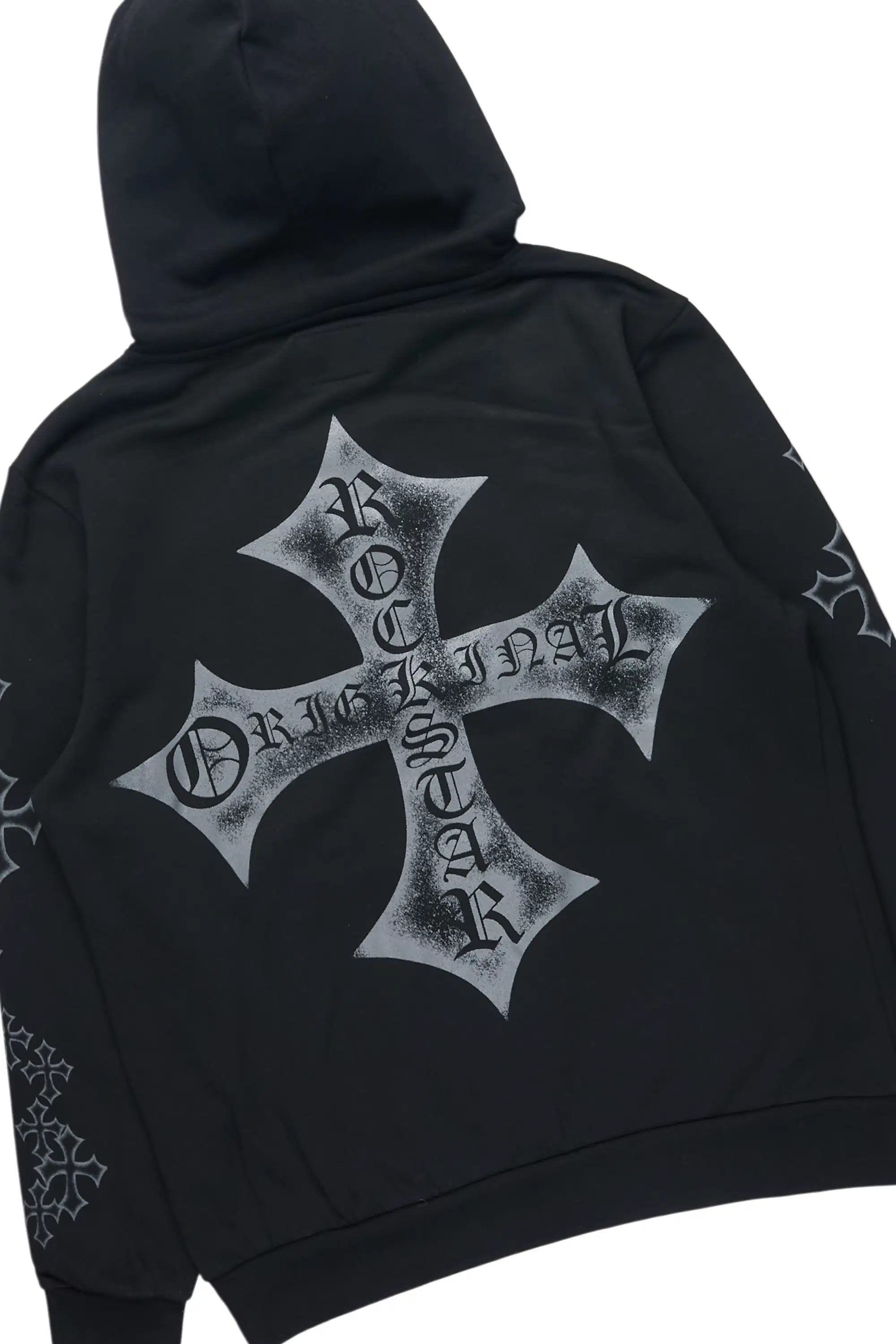 Marzion 2.0 Black/Grey Hoodie/Stacked Flare Track Set - Image 7