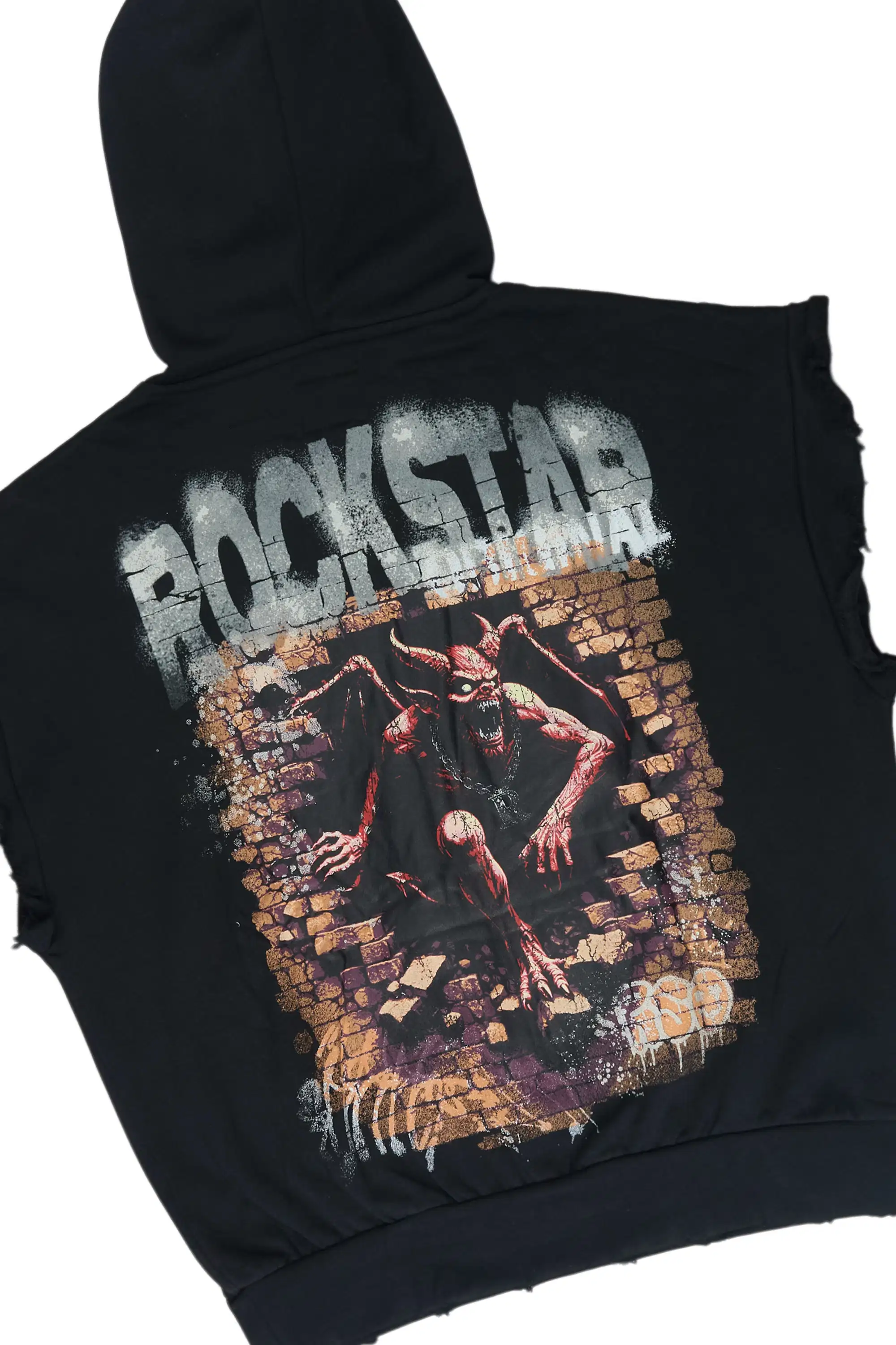Azyrx Black Cut Sleeve Hoodie/Baggy Pant Track Set - Image 6
