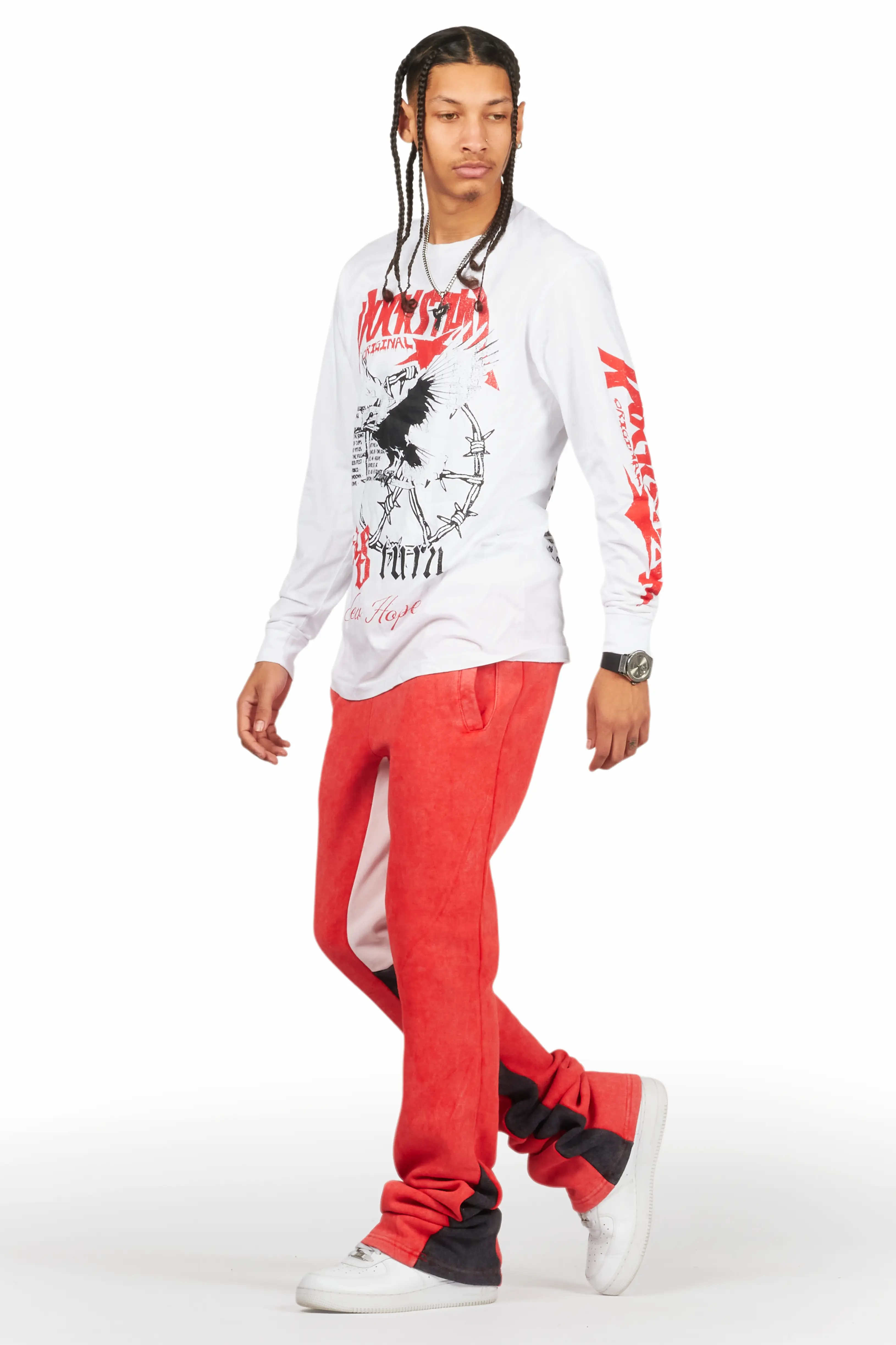 Burial Long Sleeve T-Shirt/Stacked Baggy Track Set - Image 5