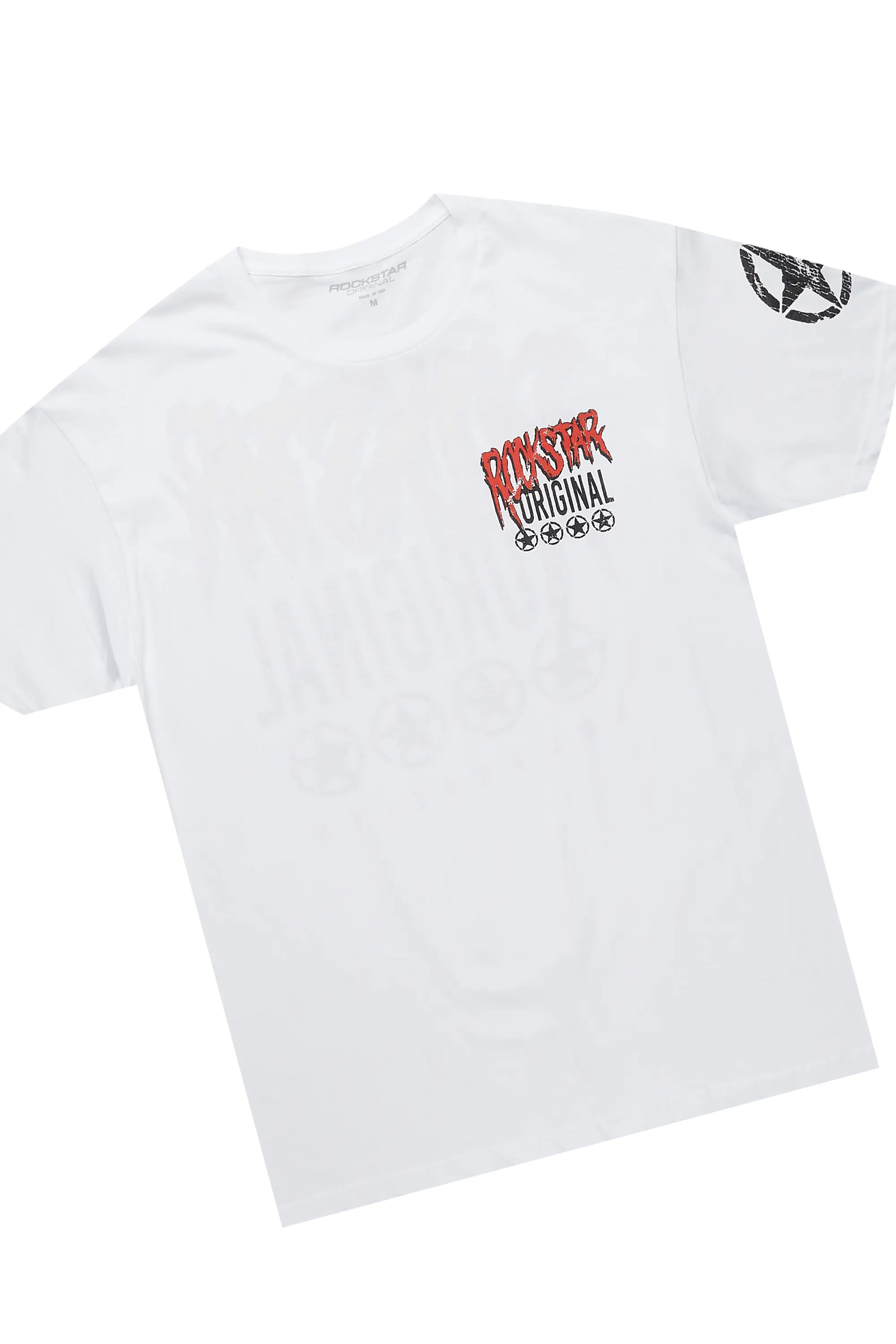 Wizzurd White/Red T-Shirt/Stacked Baggy Track Pant Set - Image 7