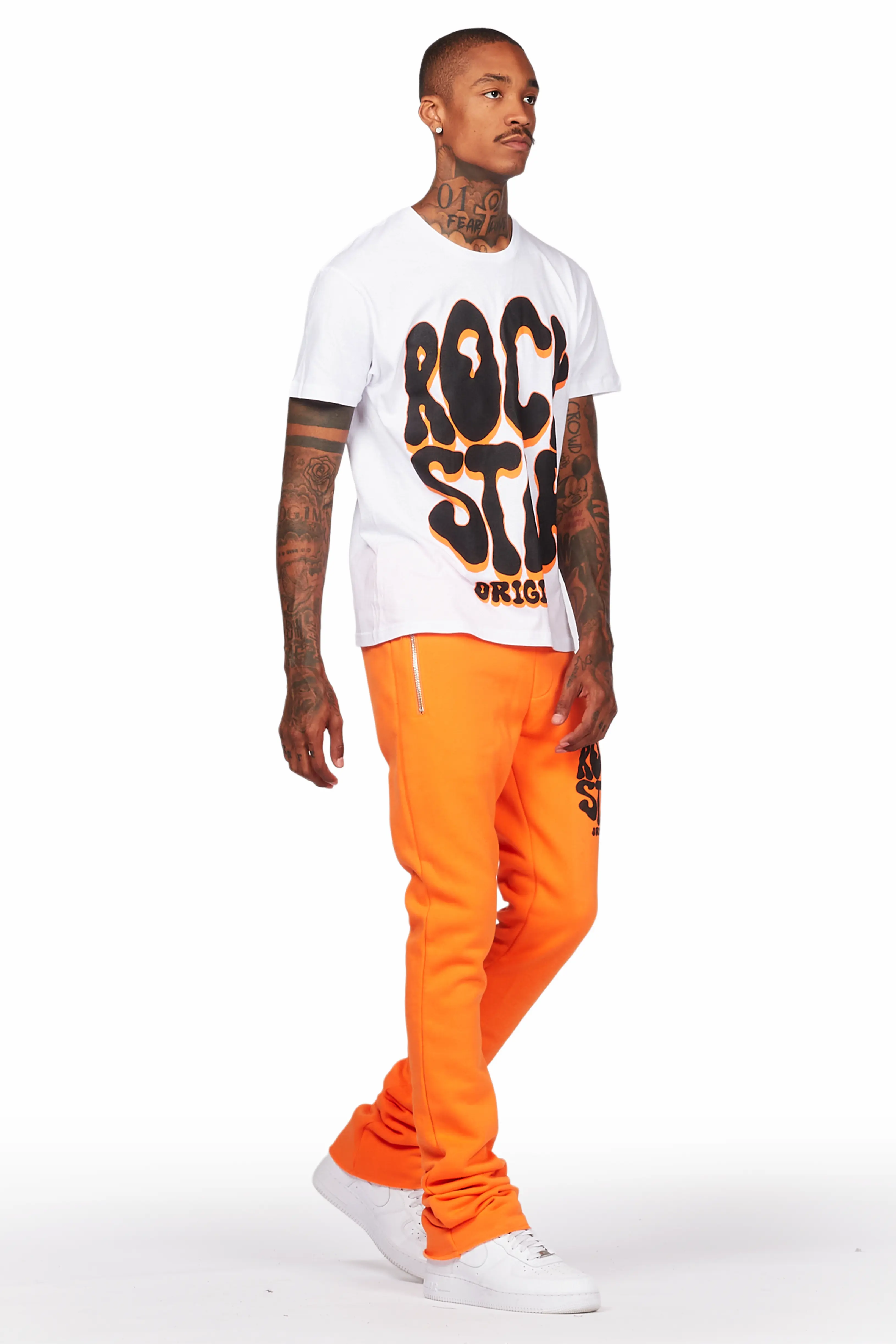 Warblen Orange T-Shirt/Stacked Flare Pant Set - Image 6
