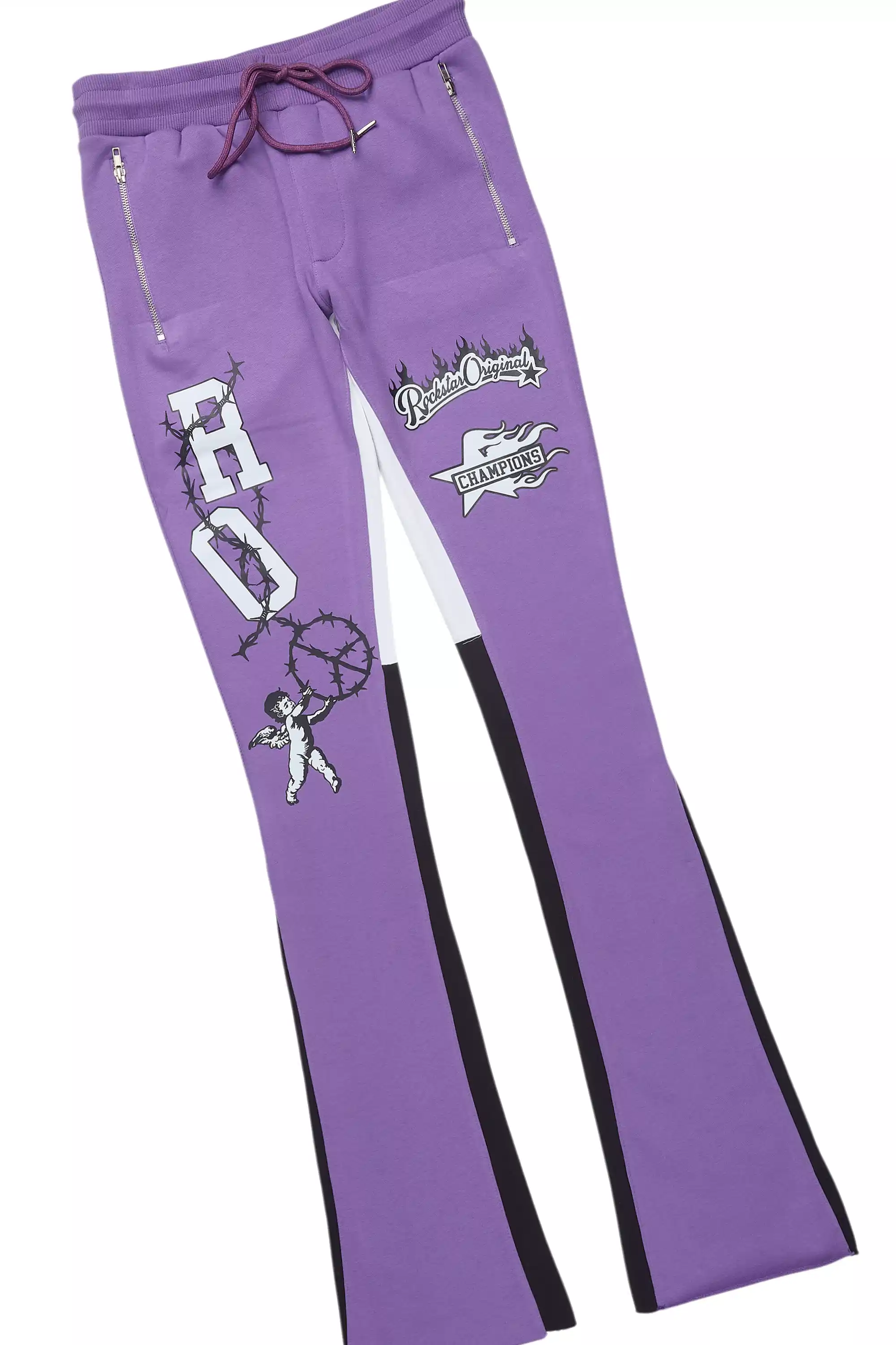 Rune Purple/White T-Shirt/Stacked Flare Track Set - Image 9