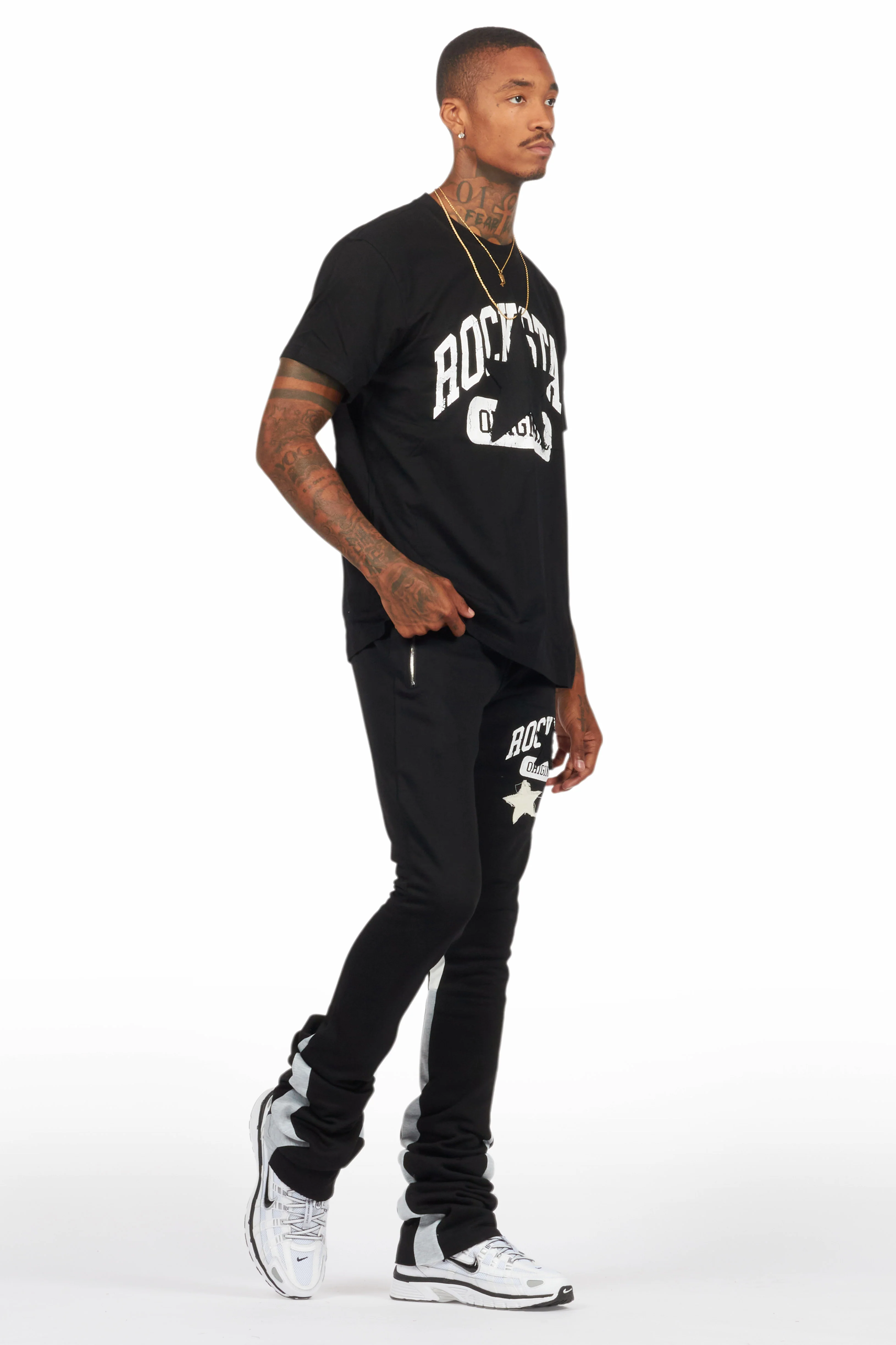 Mallor Black T-Shirt/Stacked Track Set - Image 6