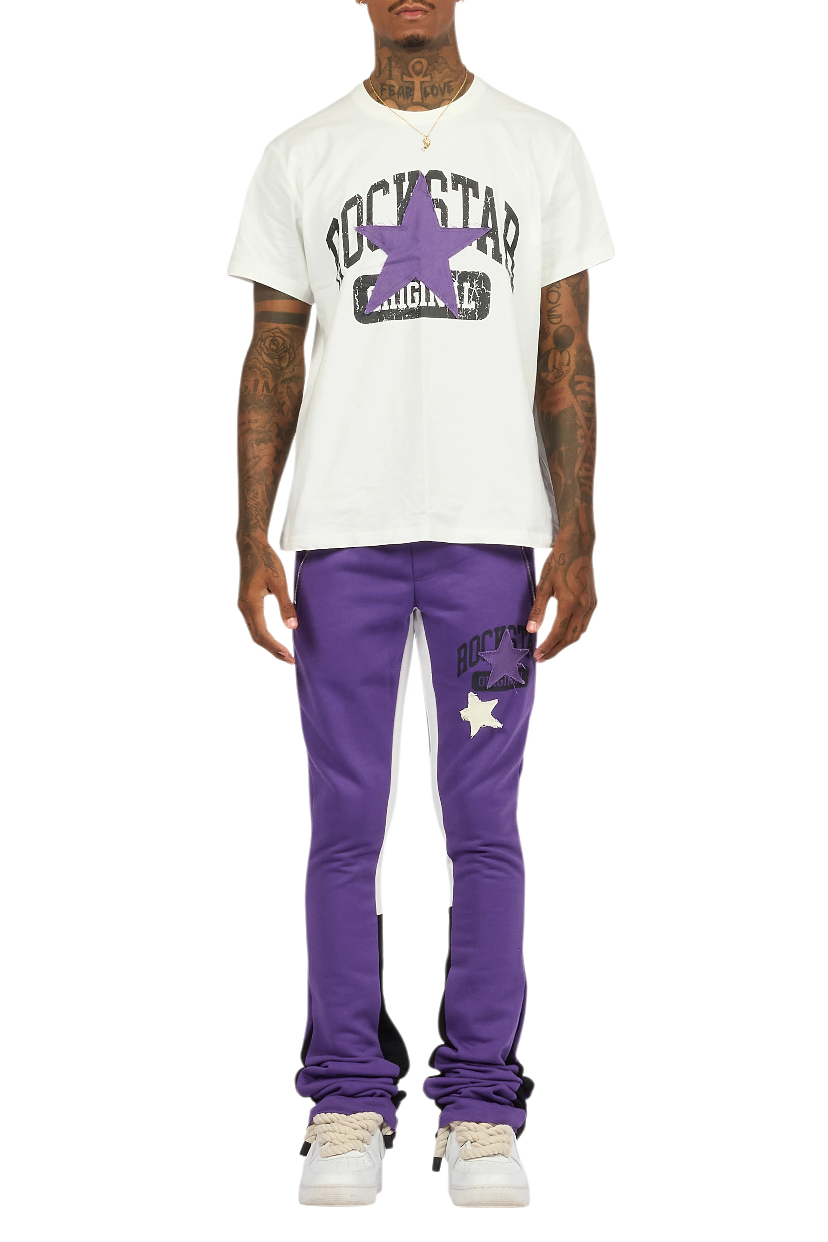 Mallor Purple/blackT-Shirt/Stacked Track Set - Image 10