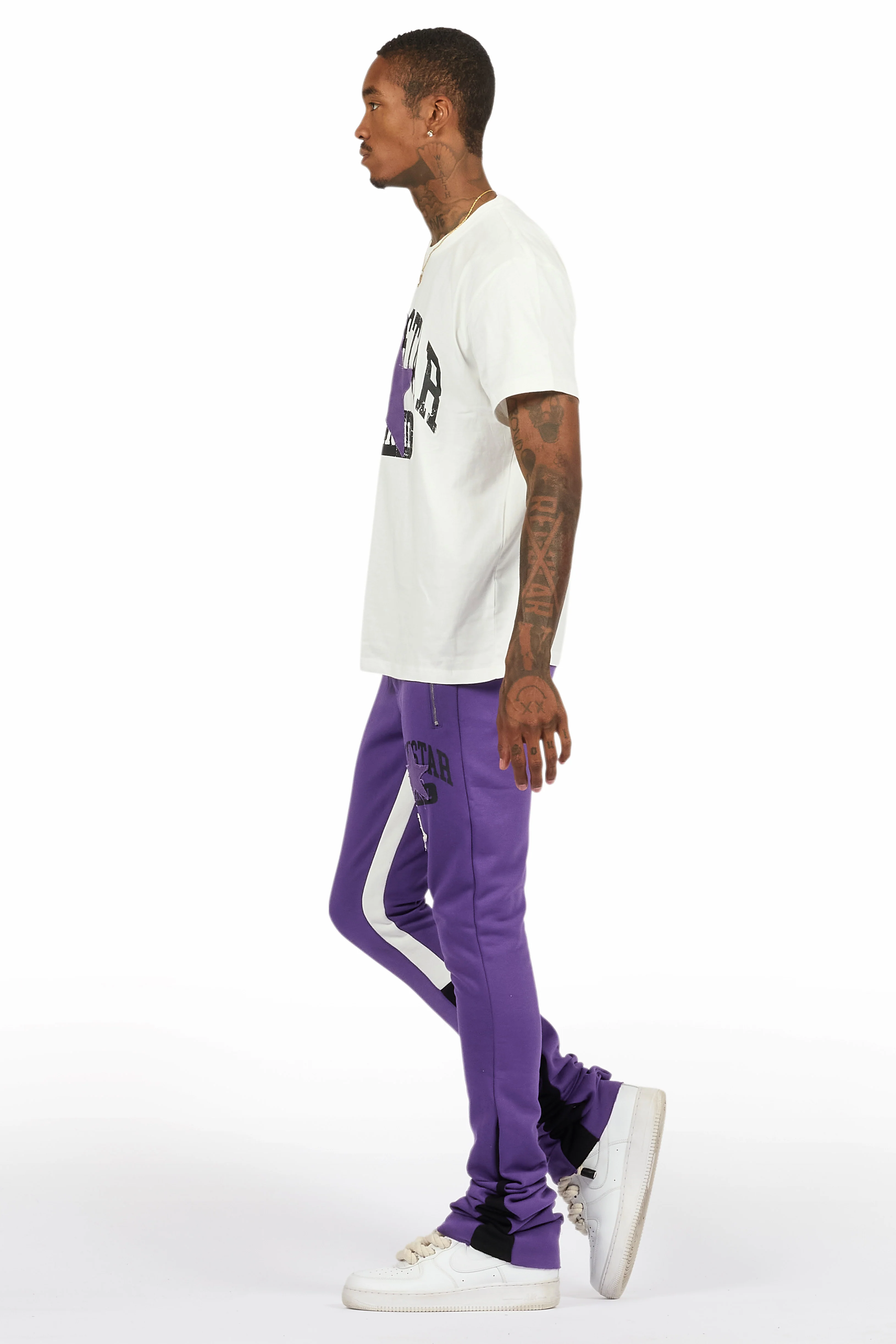 Mallor Purple/blackT-Shirt/Stacked Track Set - Image 5