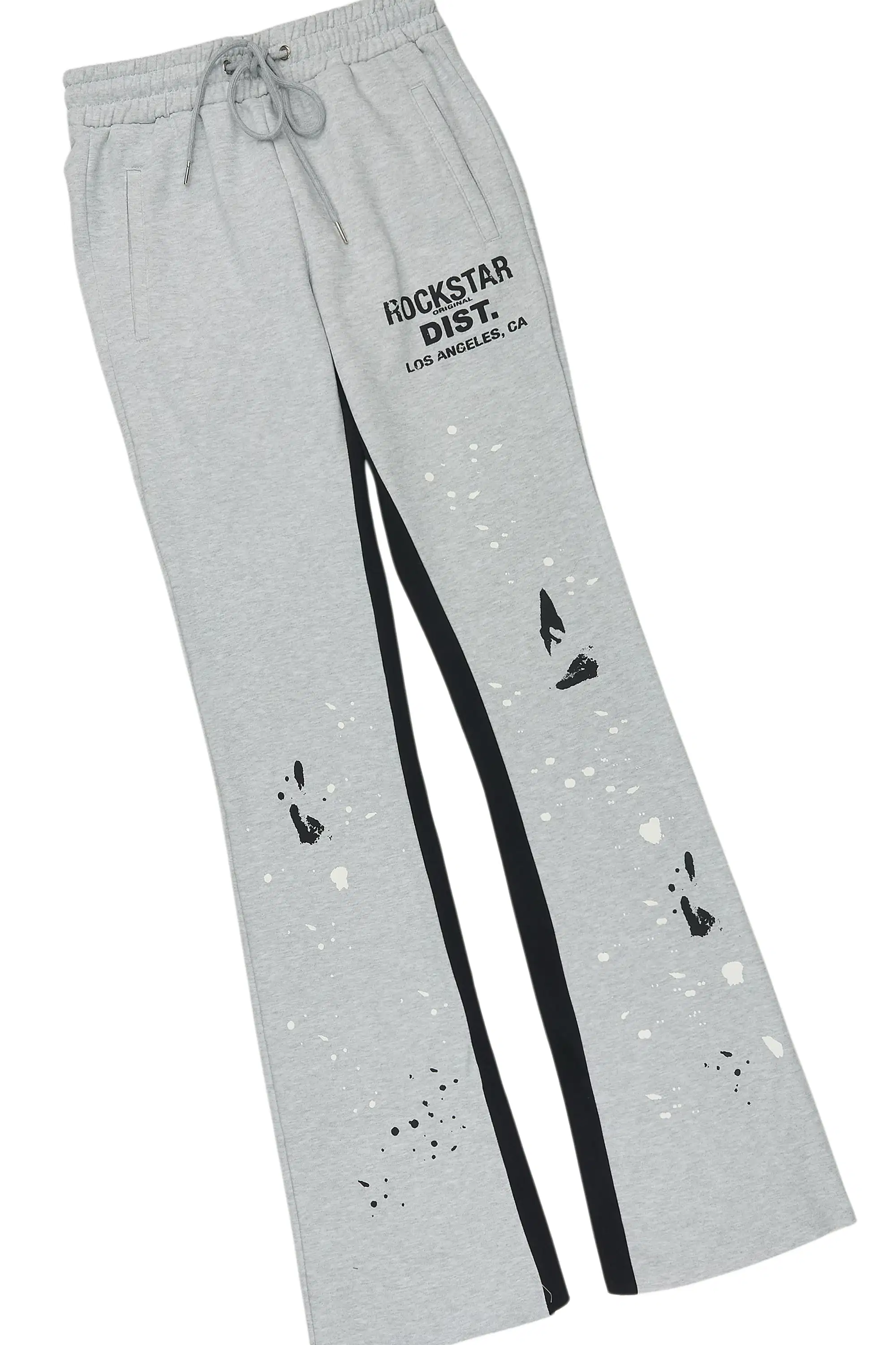 Scottie Black/Heather Grey T-Shirt/Stacked Flare Track Pant Set - Image 7