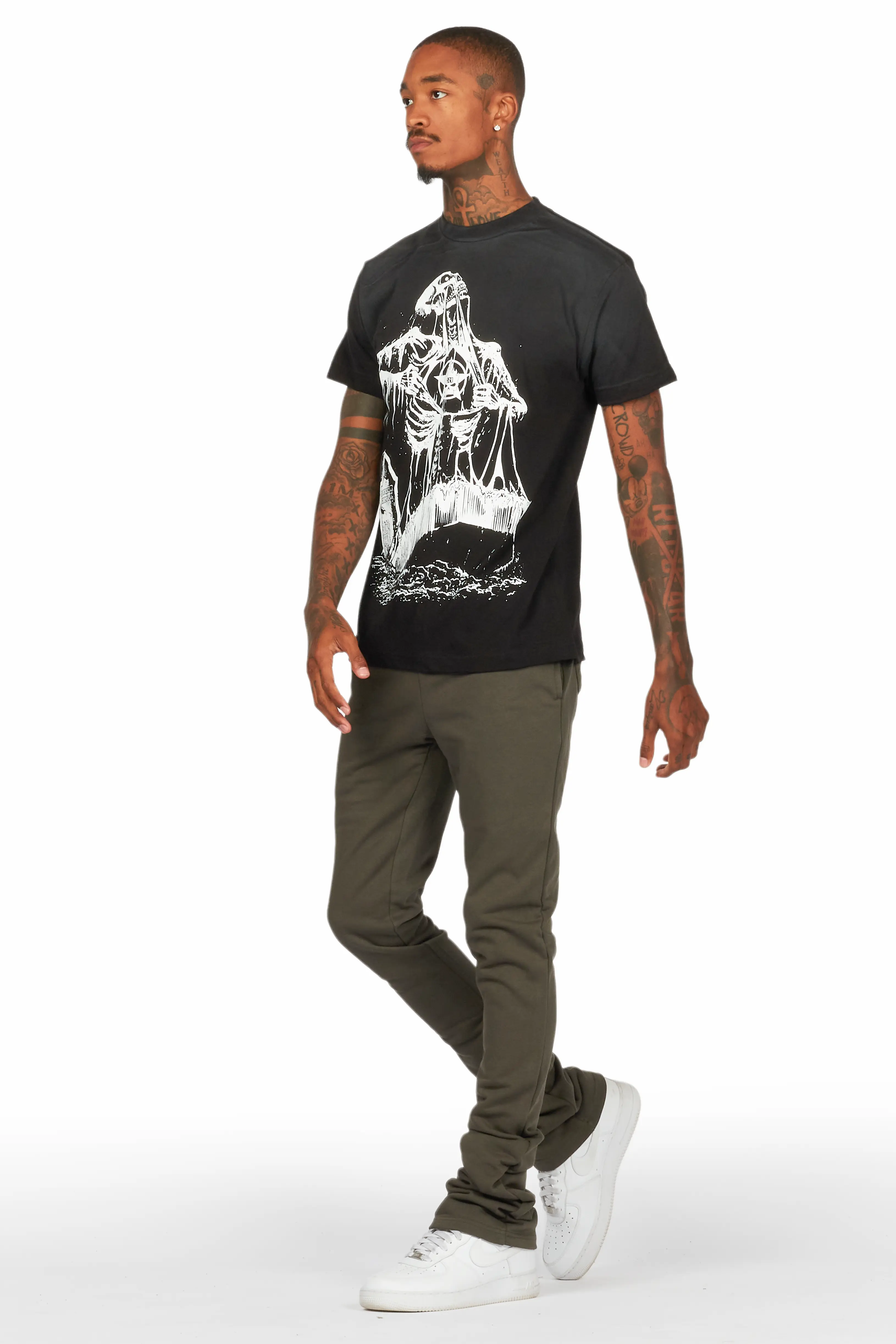 Brookwood Black T-Shirt/Stacked Track Set - Image 5