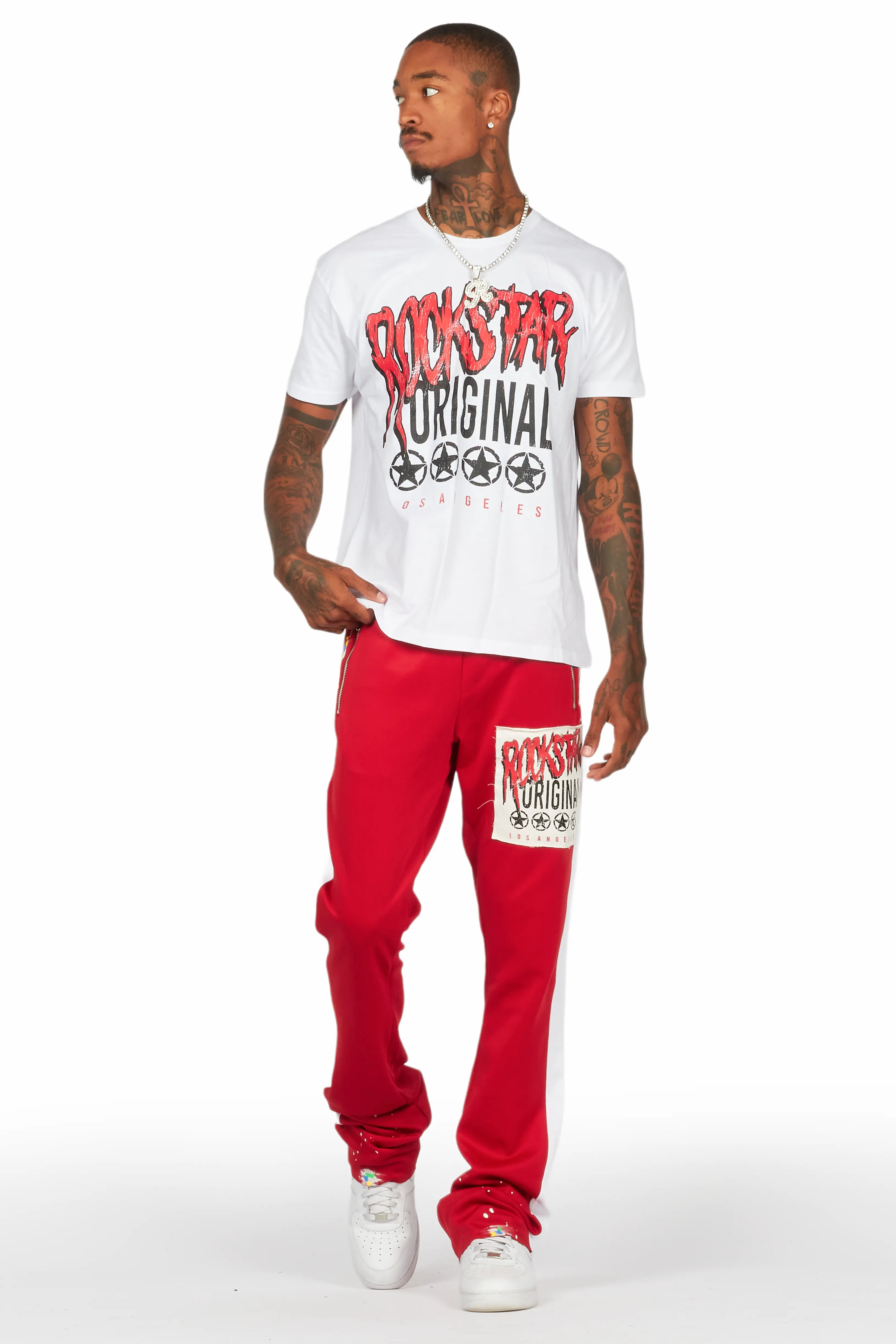 Wizzurd White/Red T-Shirt/Stacked Flare Track Set - Image 2