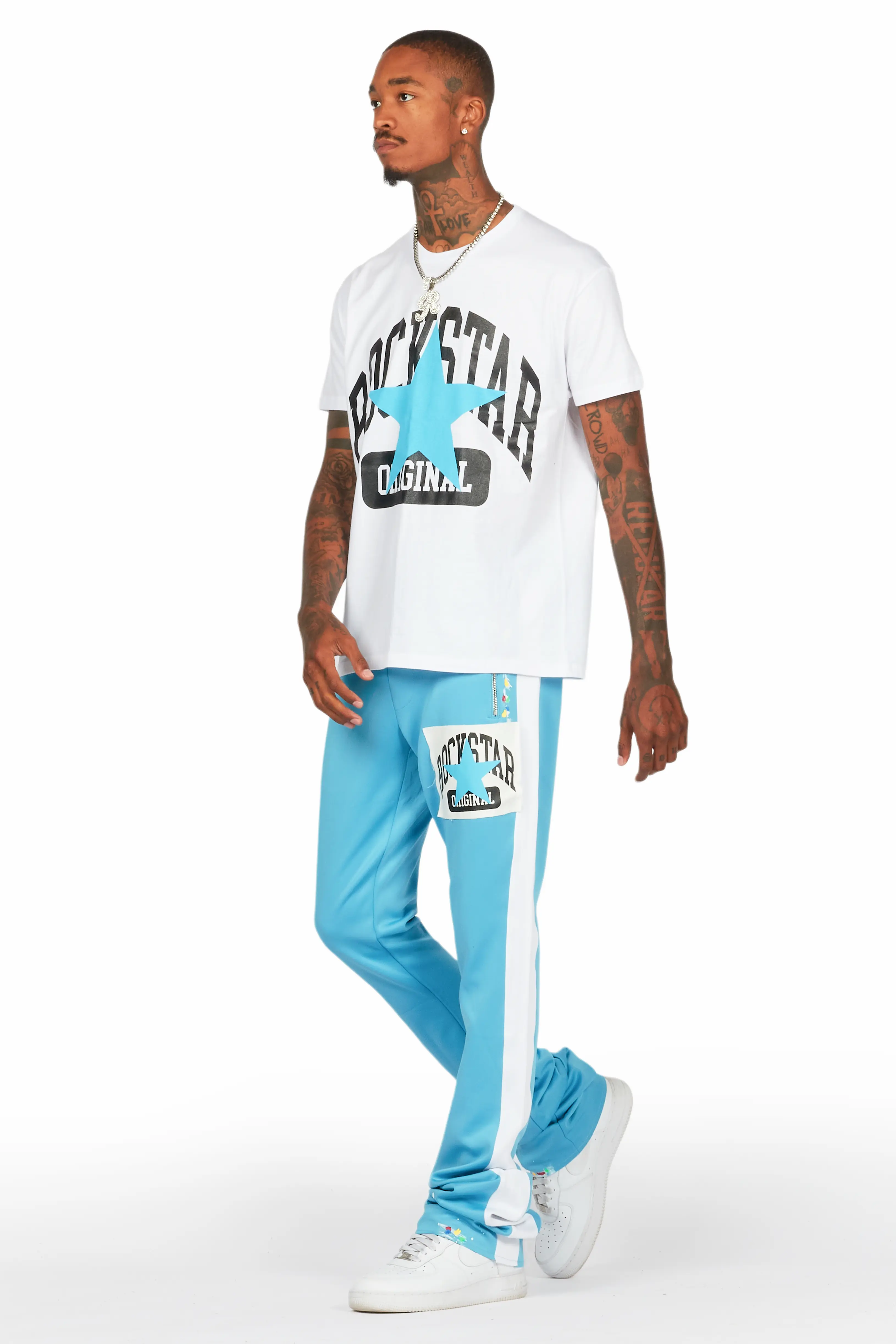Dash White/Blue T-Shirt/Super Stacked Flare Track Set - Image 6
