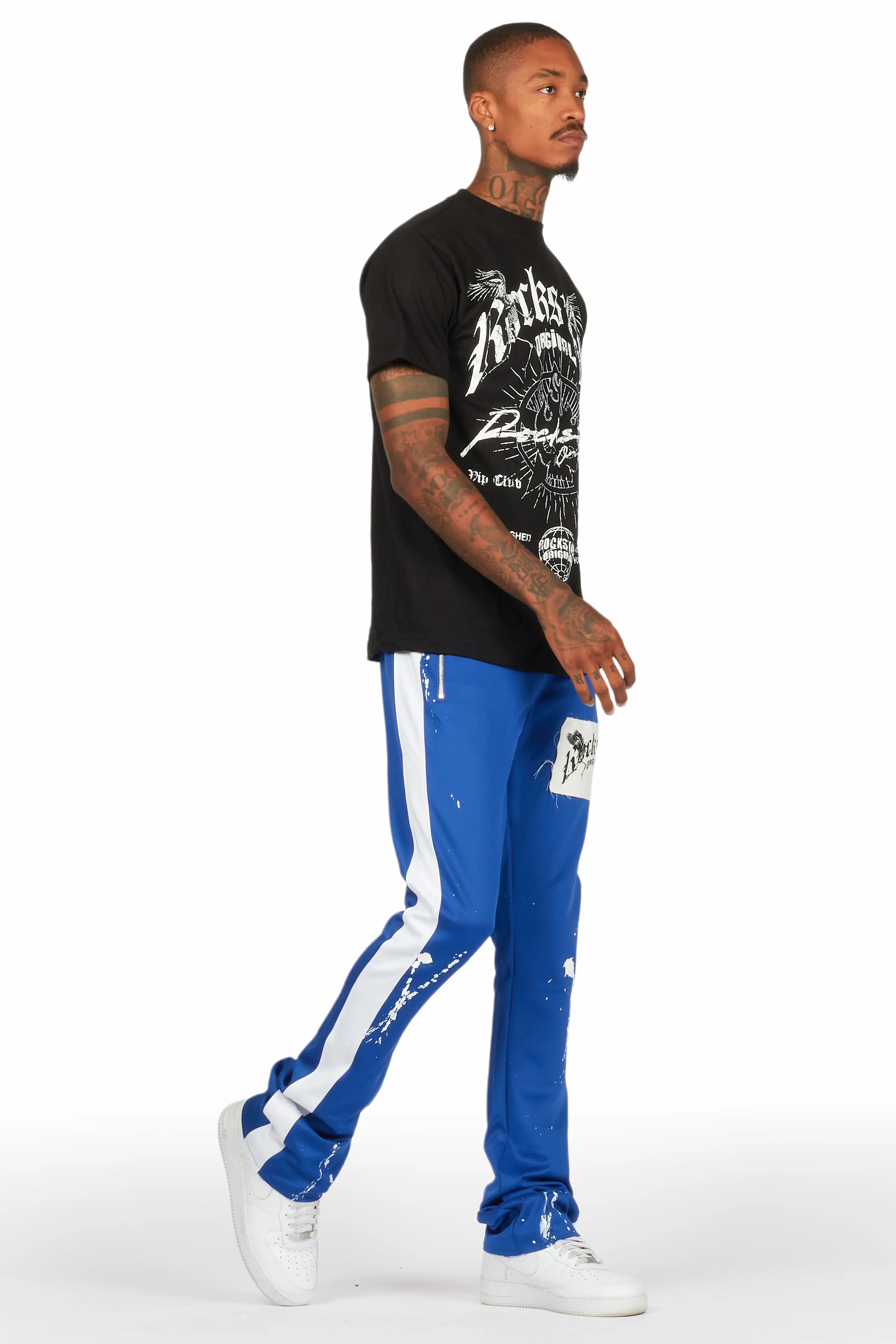 Tally Black/Royal T-Shirt/Stacked Flare Track Set - Image 6