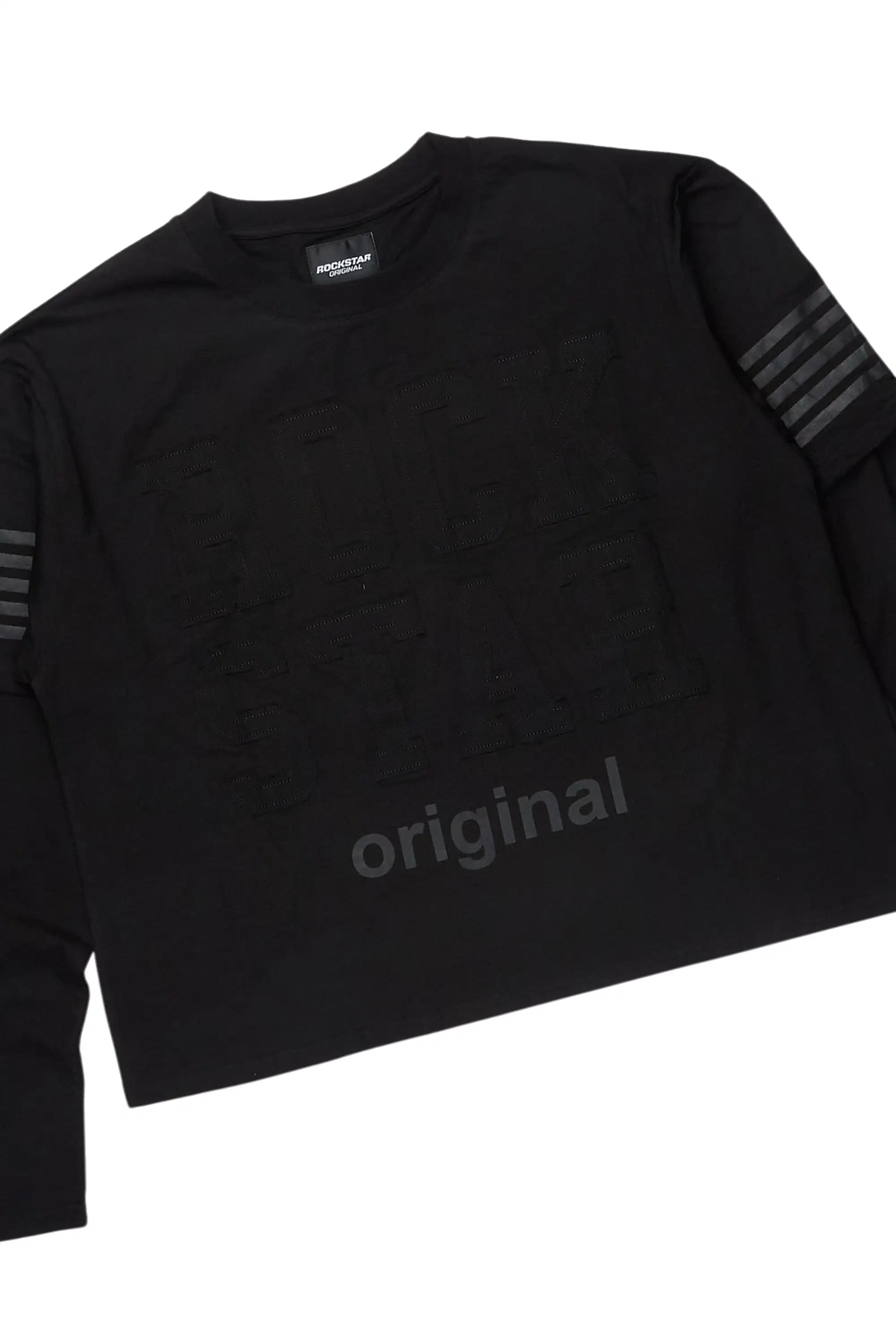 Rulik Black Double Layer T-Shirt/Baggy Stacked Track Set - Image 6