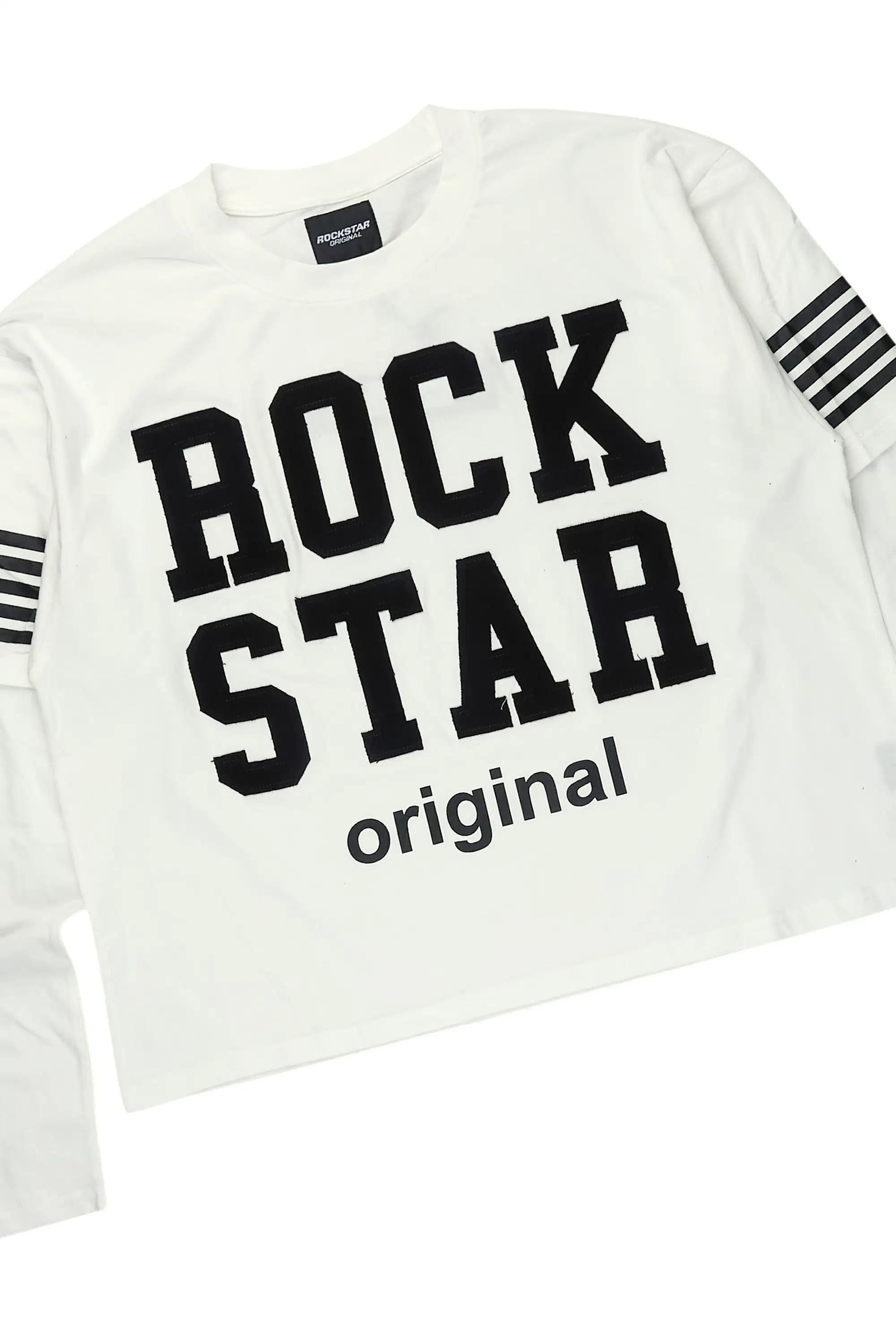 Rulik White Double Layer T-Shirt/Baggy Stacked Track Set - Image 6
