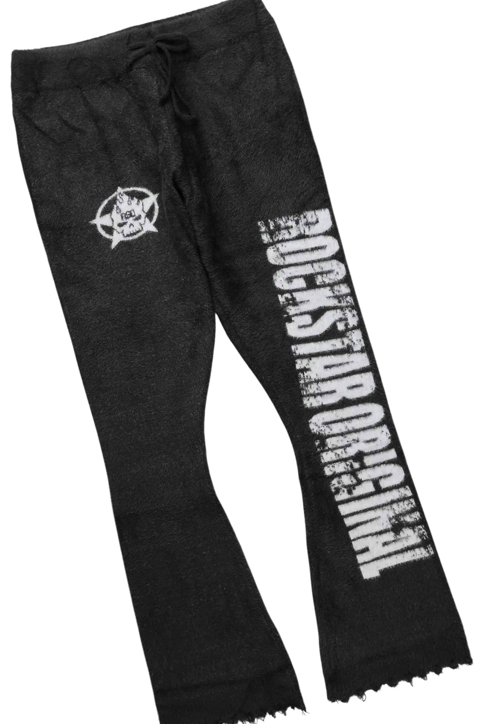 Keve White/Black T-Shirt/Knitted Mohair Flare Pant Set - Image 4