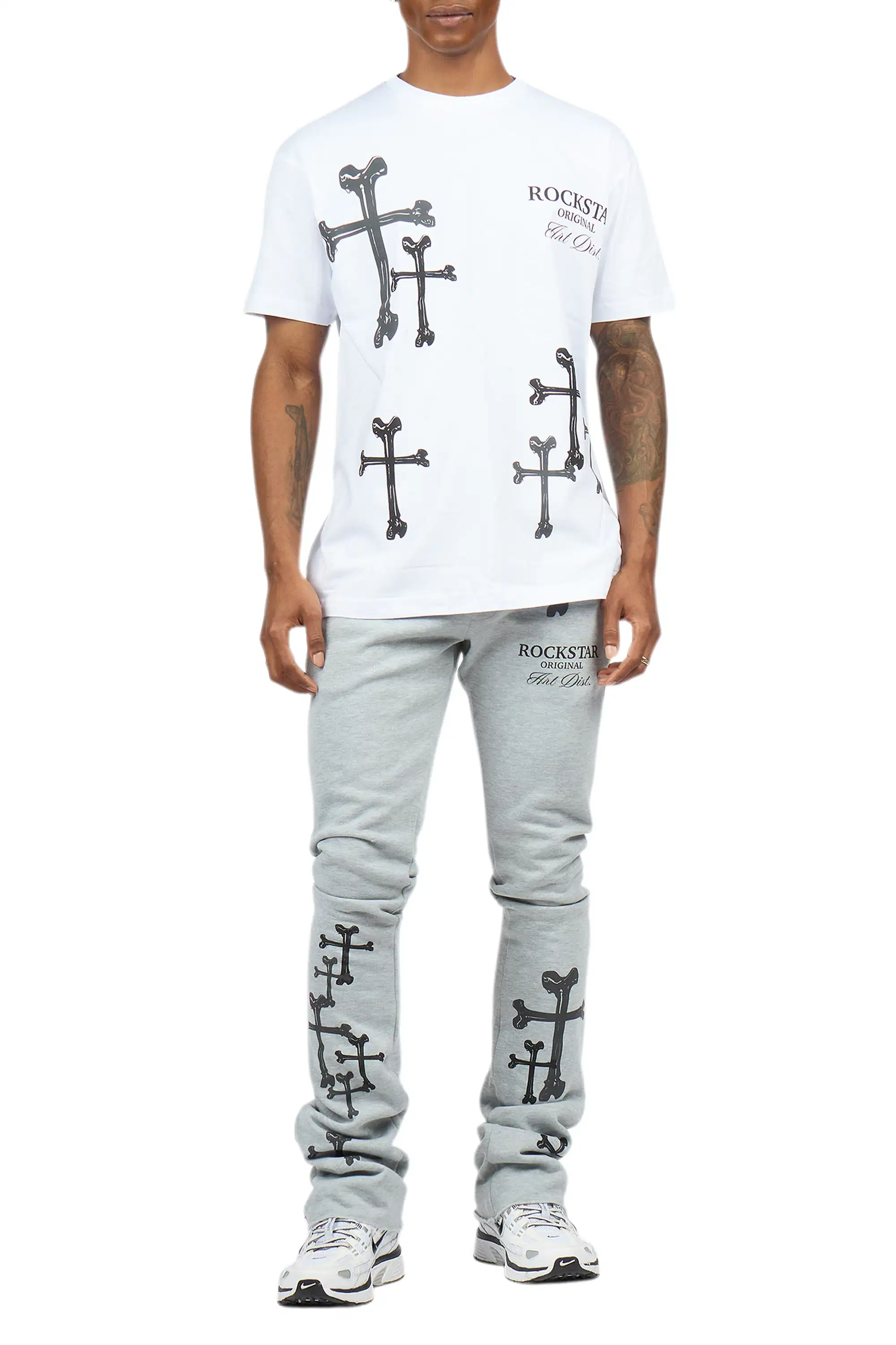 Olivier 2.0 Heather Grey T-Shirt/Stacked Flare Track Set - Image 10