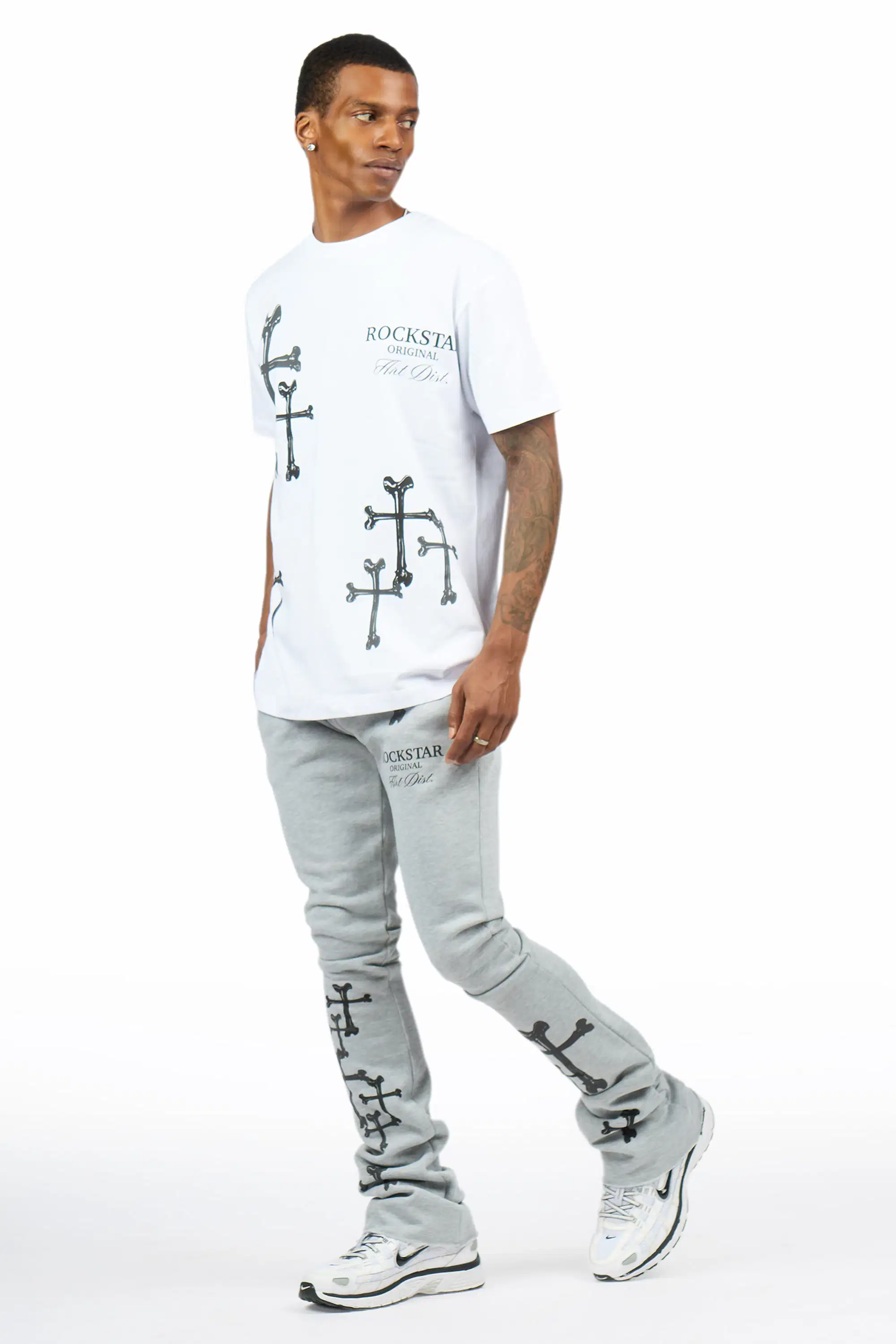 Olivier 2.0 Heather Grey T-Shirt/Stacked Flare Track Set - Image 8