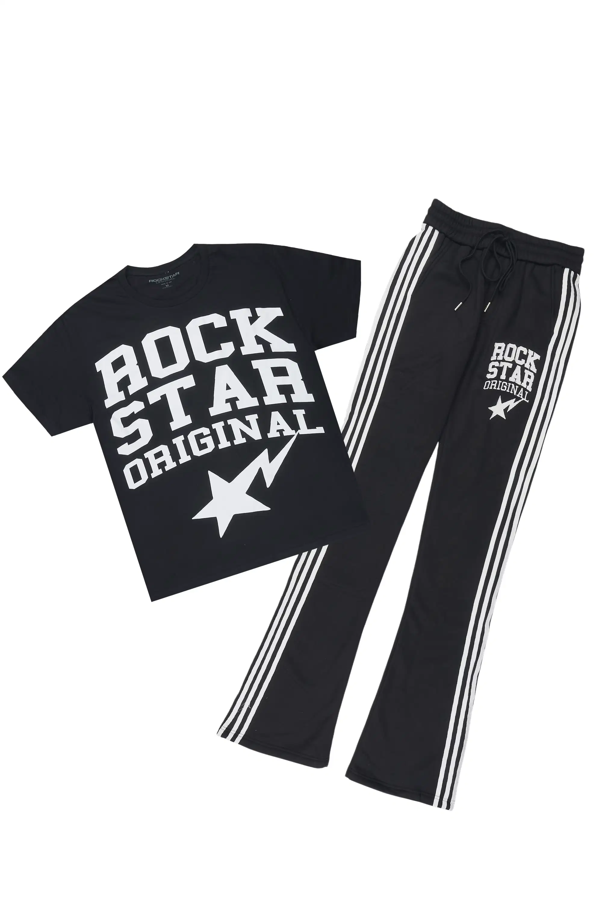 Gerrit 2.0 Black/White T-Shirt/Stacked Baggy Pant Track Set
