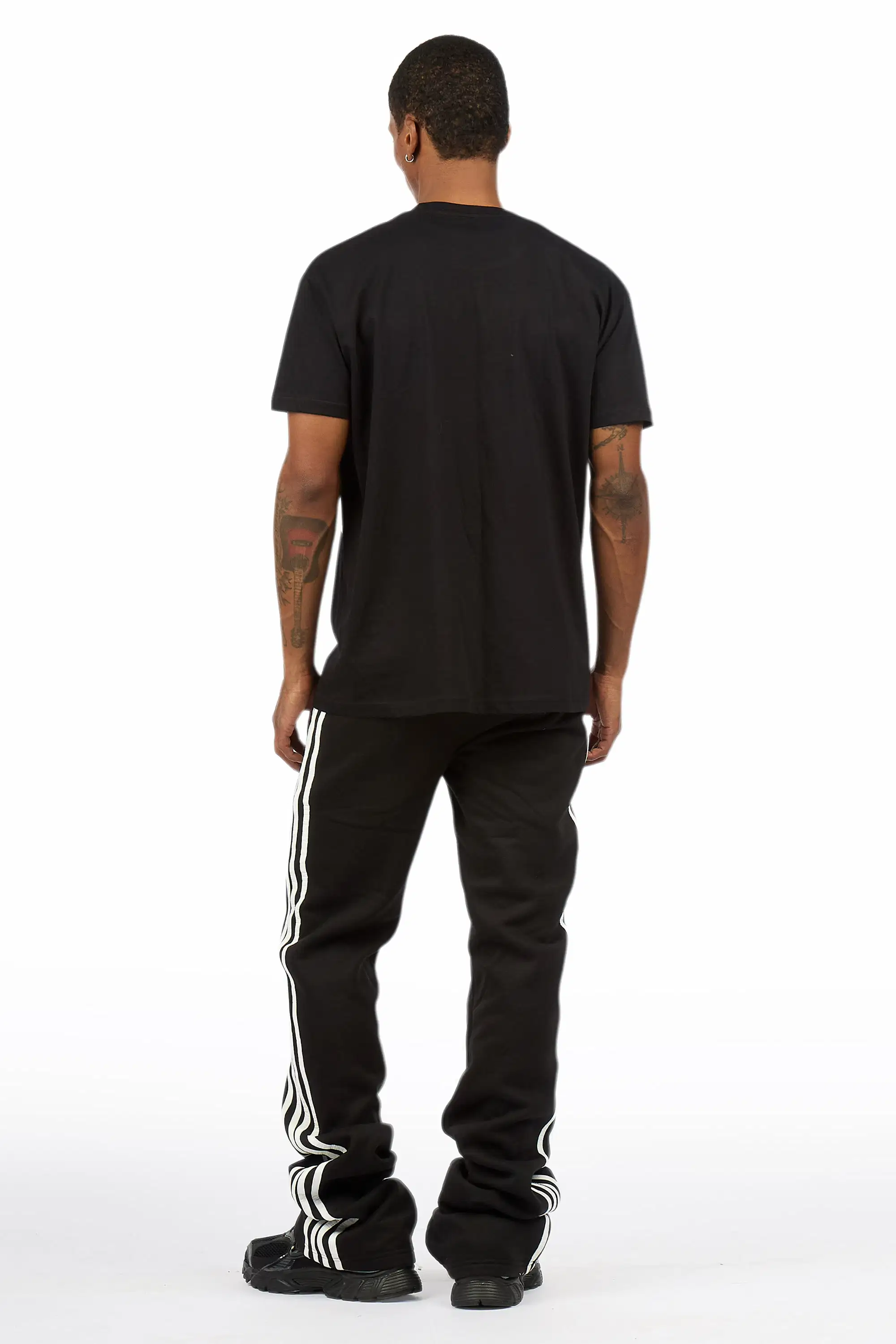 Gerrit 2.0 Black/White T-Shirt/Stacked Baggy Pant Track Set - Image 4