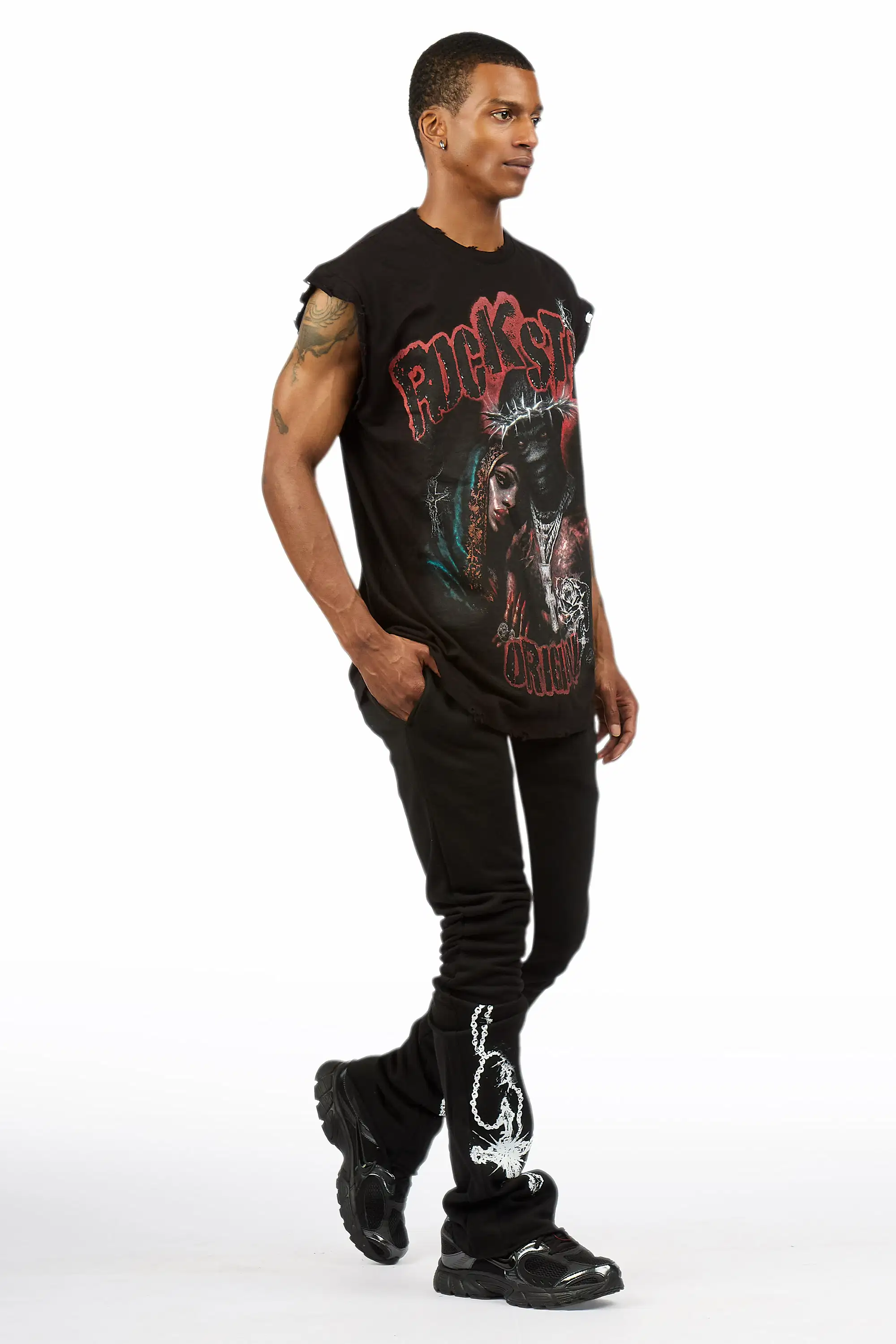 Vontae Black Cut Sleeve/Stacked Flare Track Set - Image 3