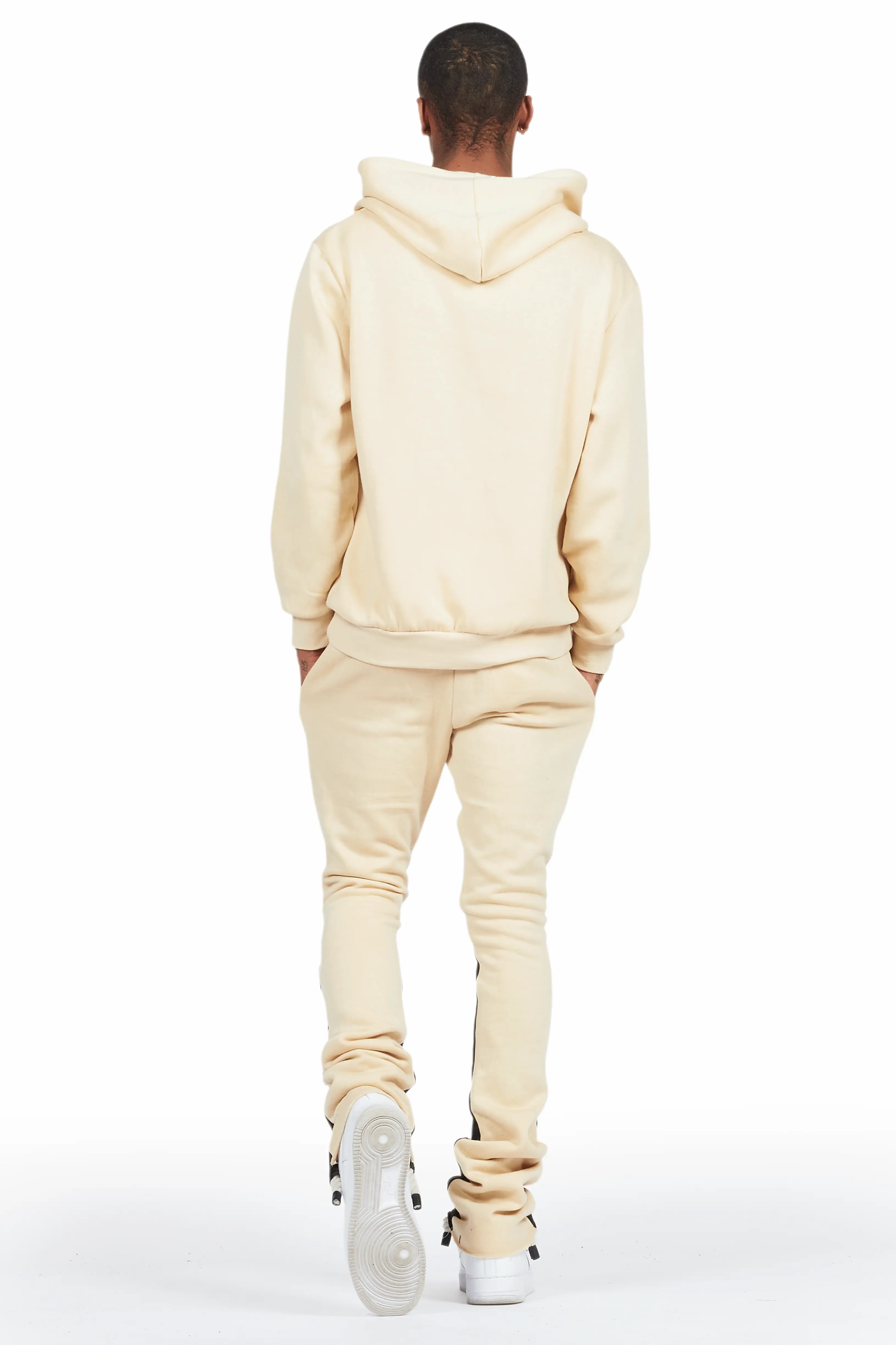 Basic Beige Hoodie/Stacked Flare Track Set - Image 4