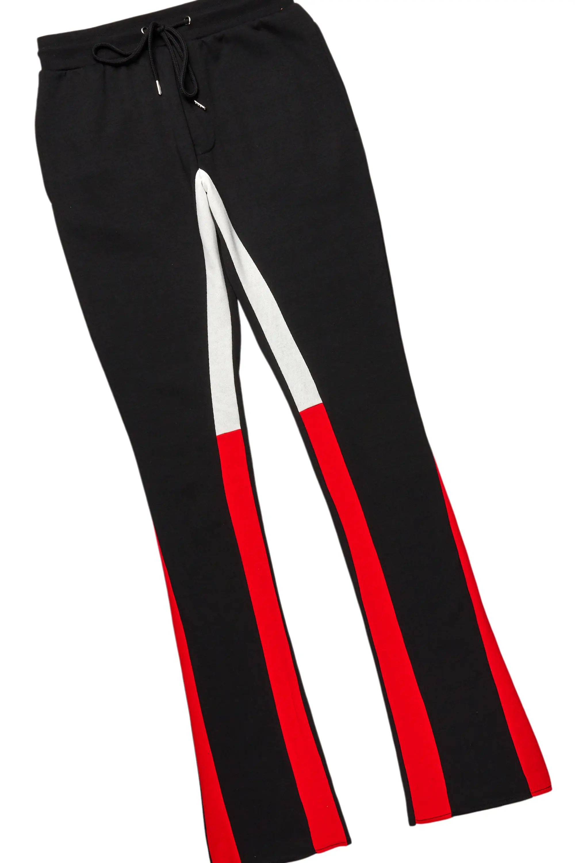 Basic Black/Red Hoodie/Stacked Flare Track Set - Image 8