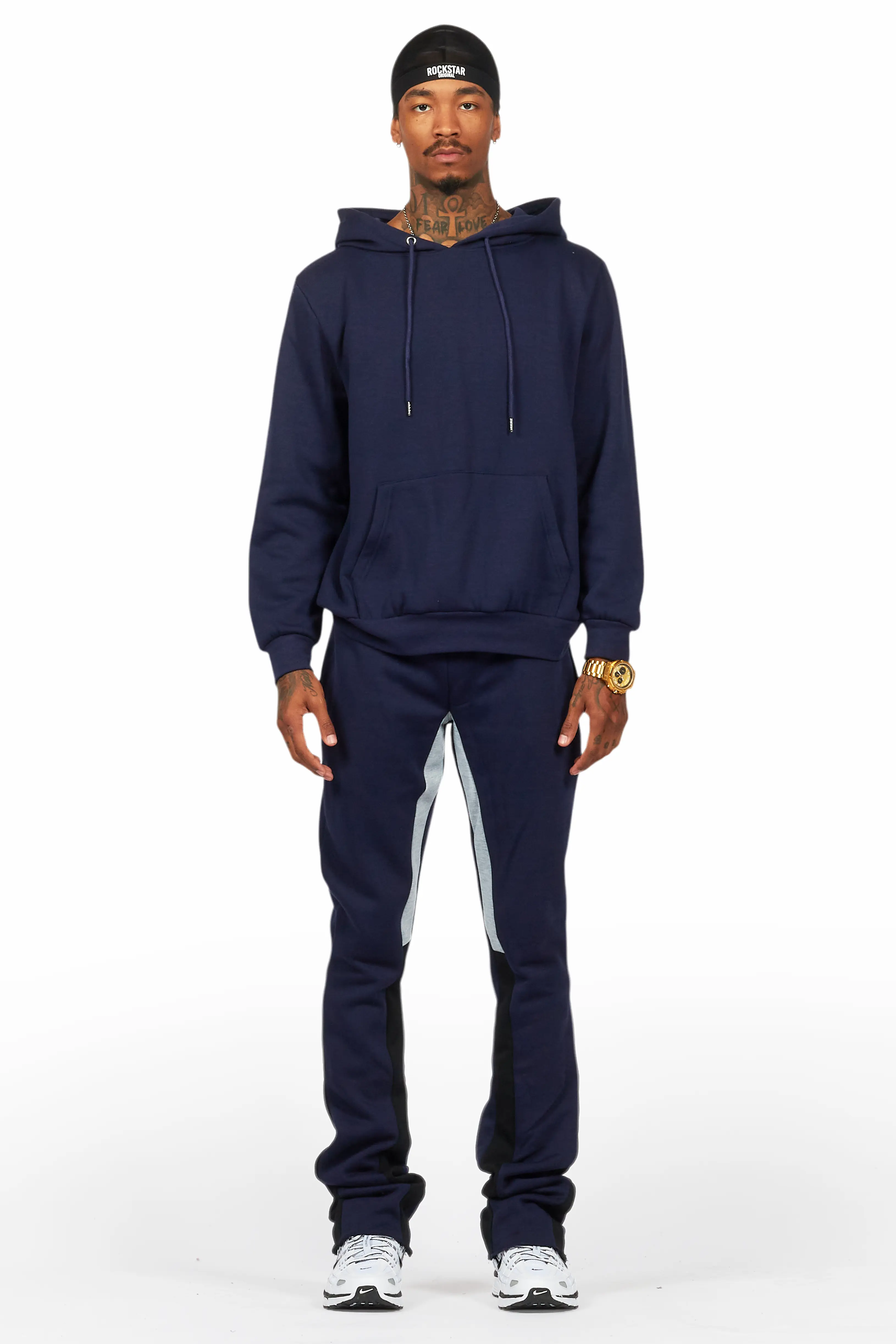 Basic Navy Hoodie/Stacked Flare Track Set - Image 2