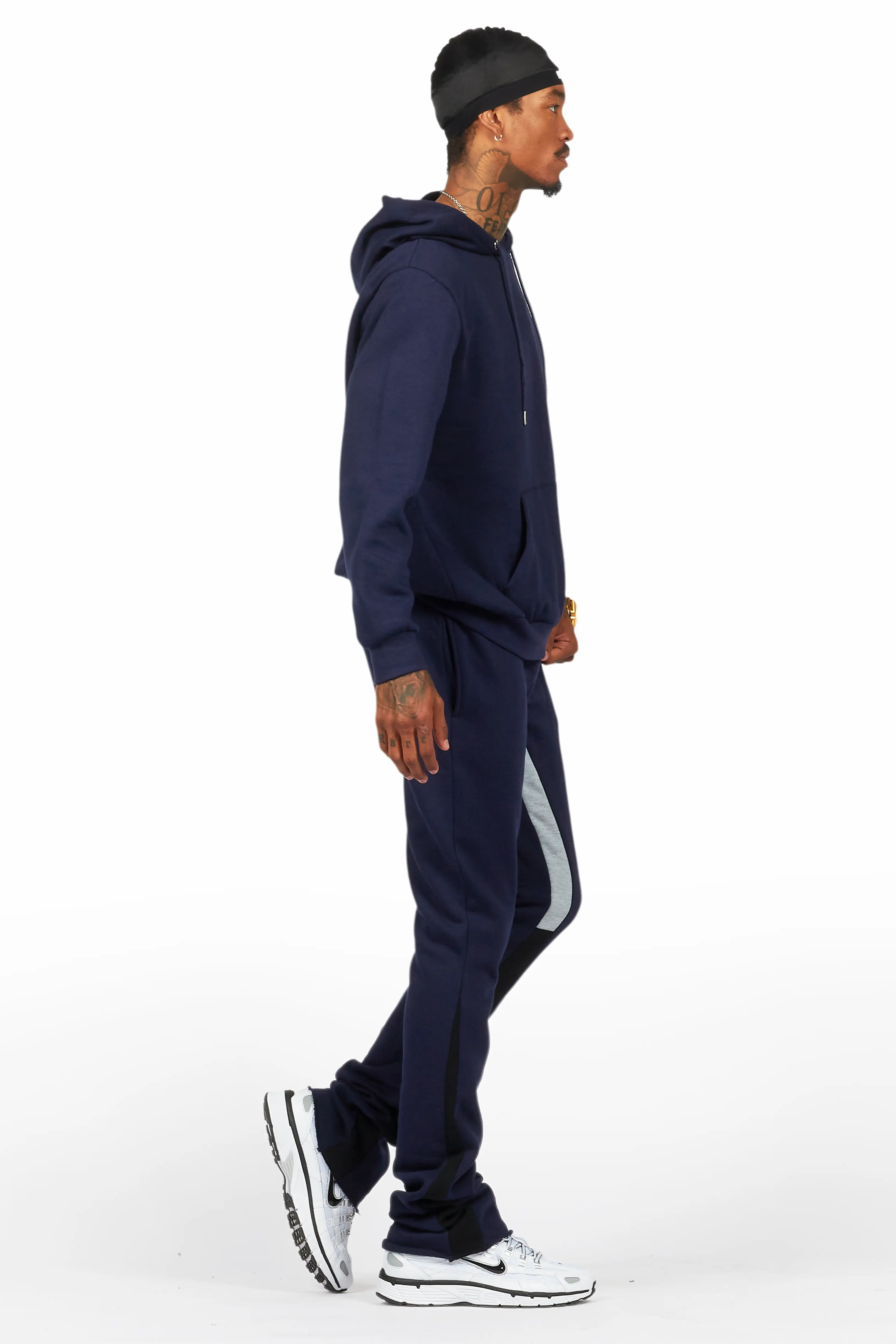 Basic Navy Hoodie/Stacked Flare Track Set - Image 3
