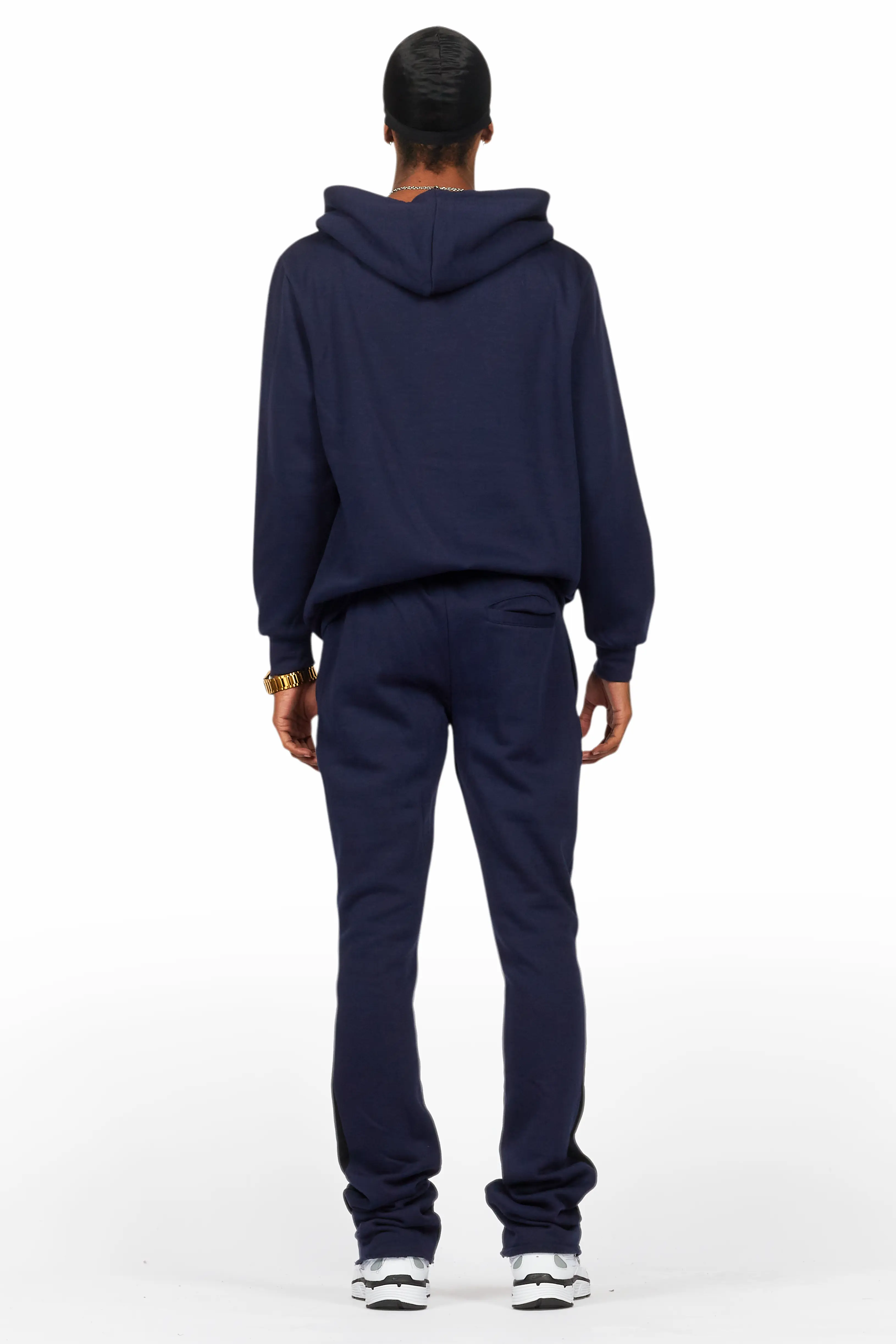 Basic Navy Hoodie/Stacked Flare Track Set - Image 4