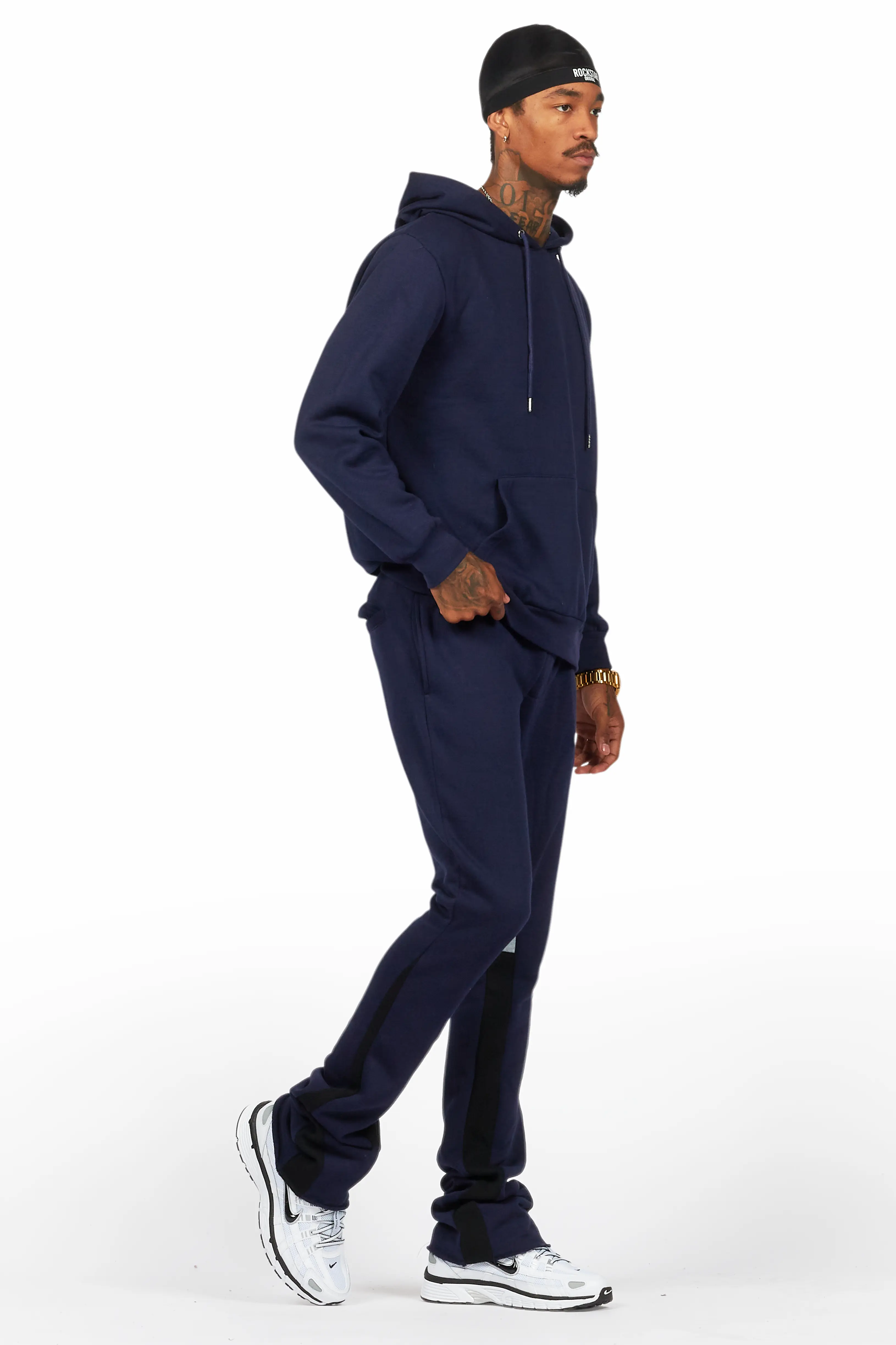 Basic Navy Hoodie/Stacked Flare Track Set - Image 6