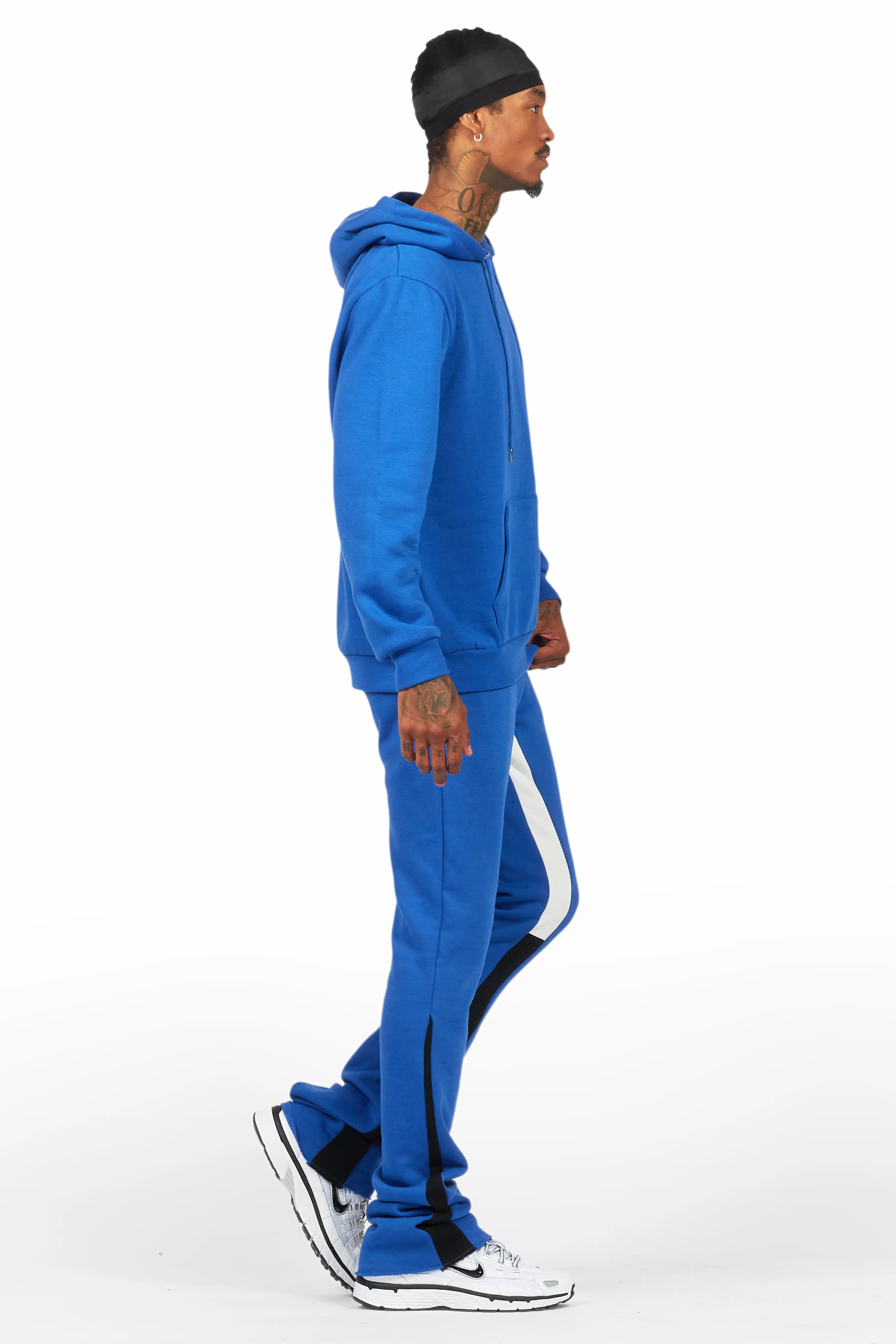 Basic Royal Blue Hoodie/Stacked Flare Track Set - Image 3