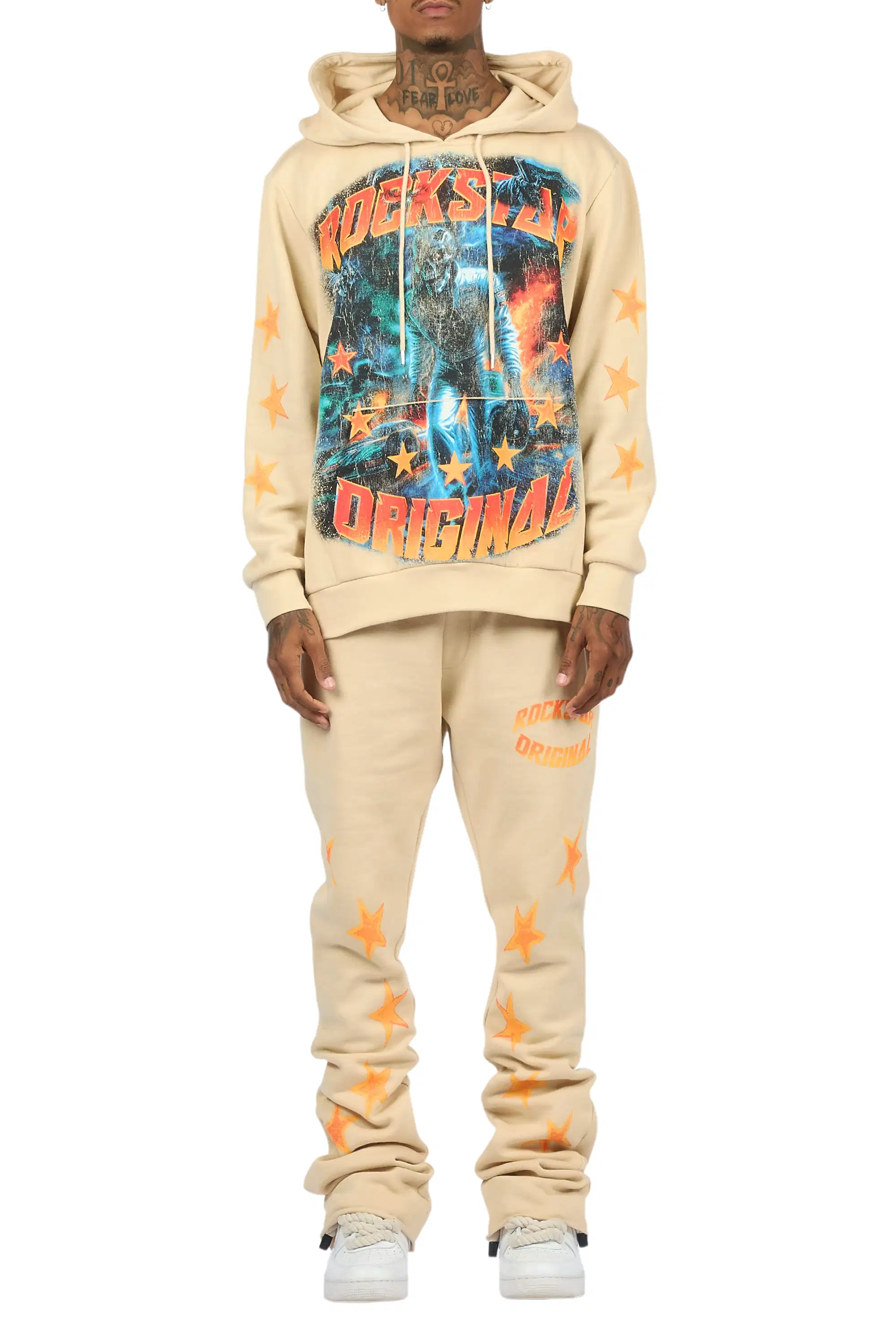 Torque Beige Hoodie/Stacked Pant Track Set - Image 10