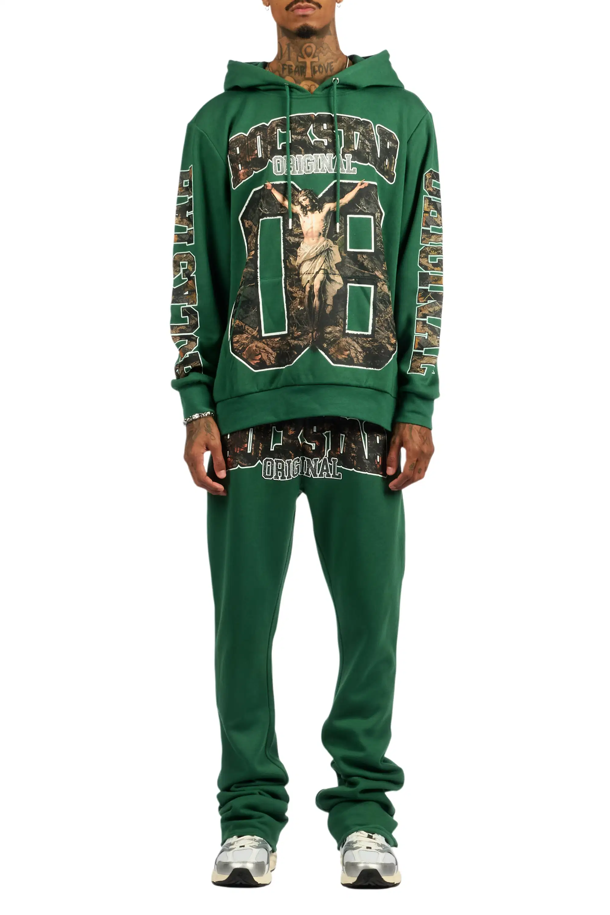 Fields Green Hoodie/Stacked Pant Track Set - Image 8