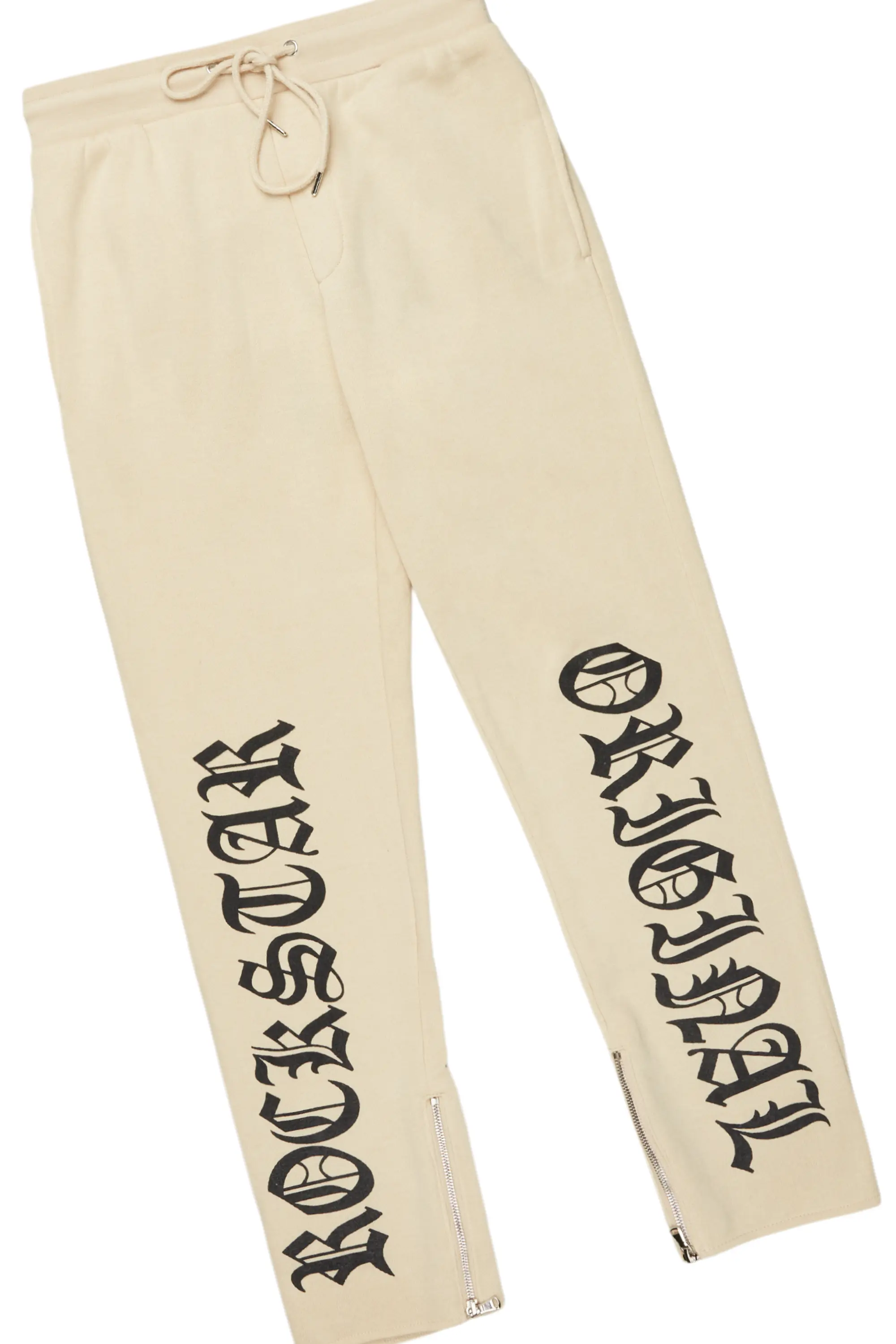 Alonzo Beige Slim Fit Hoodie Track Set - Image 9