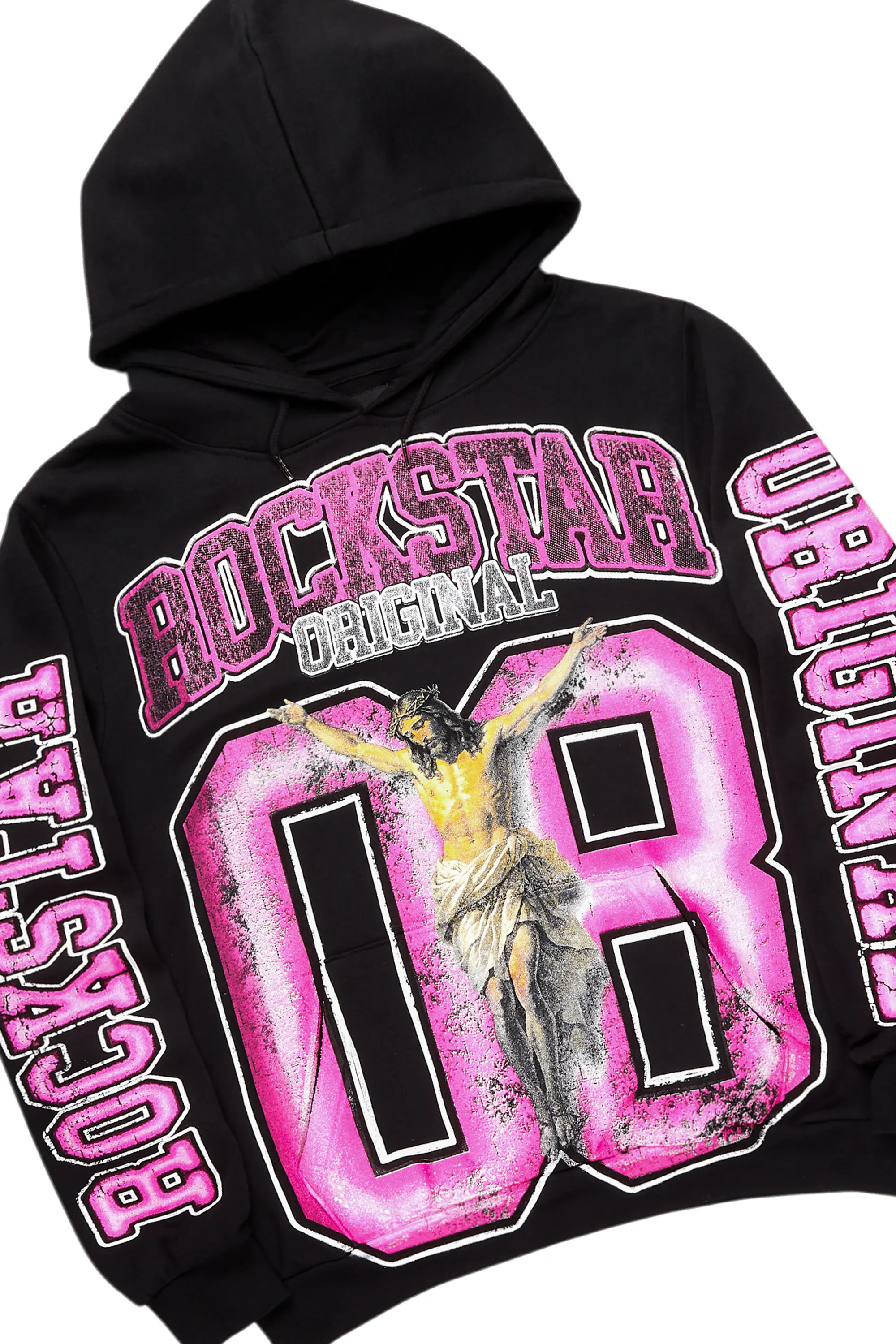 Fields Black/Pink Stacked Flare Hoodie Track Set - Image 7