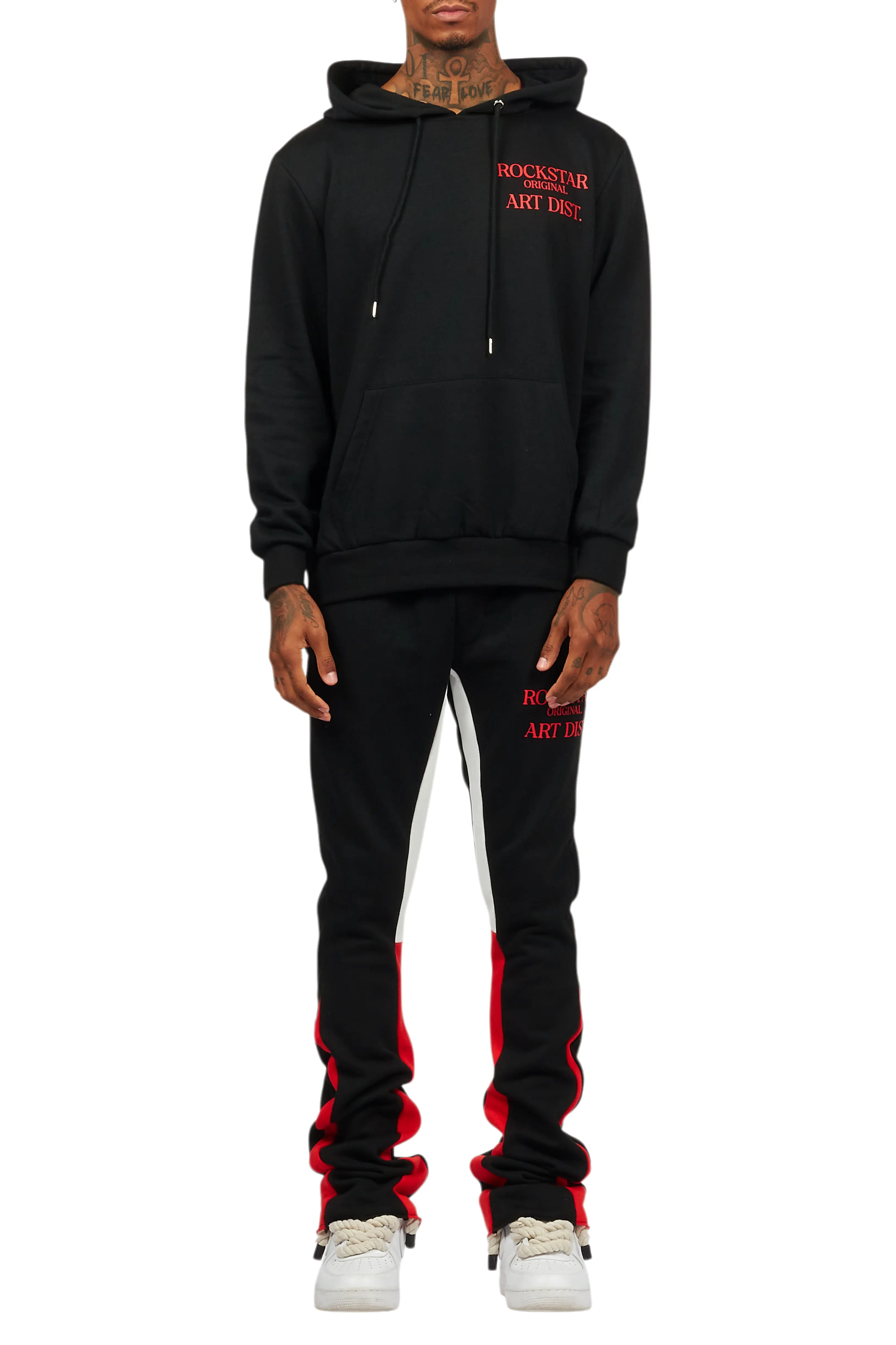 Briggs Black/Red Hoodie/Stacked Flare Track Set - Image 9