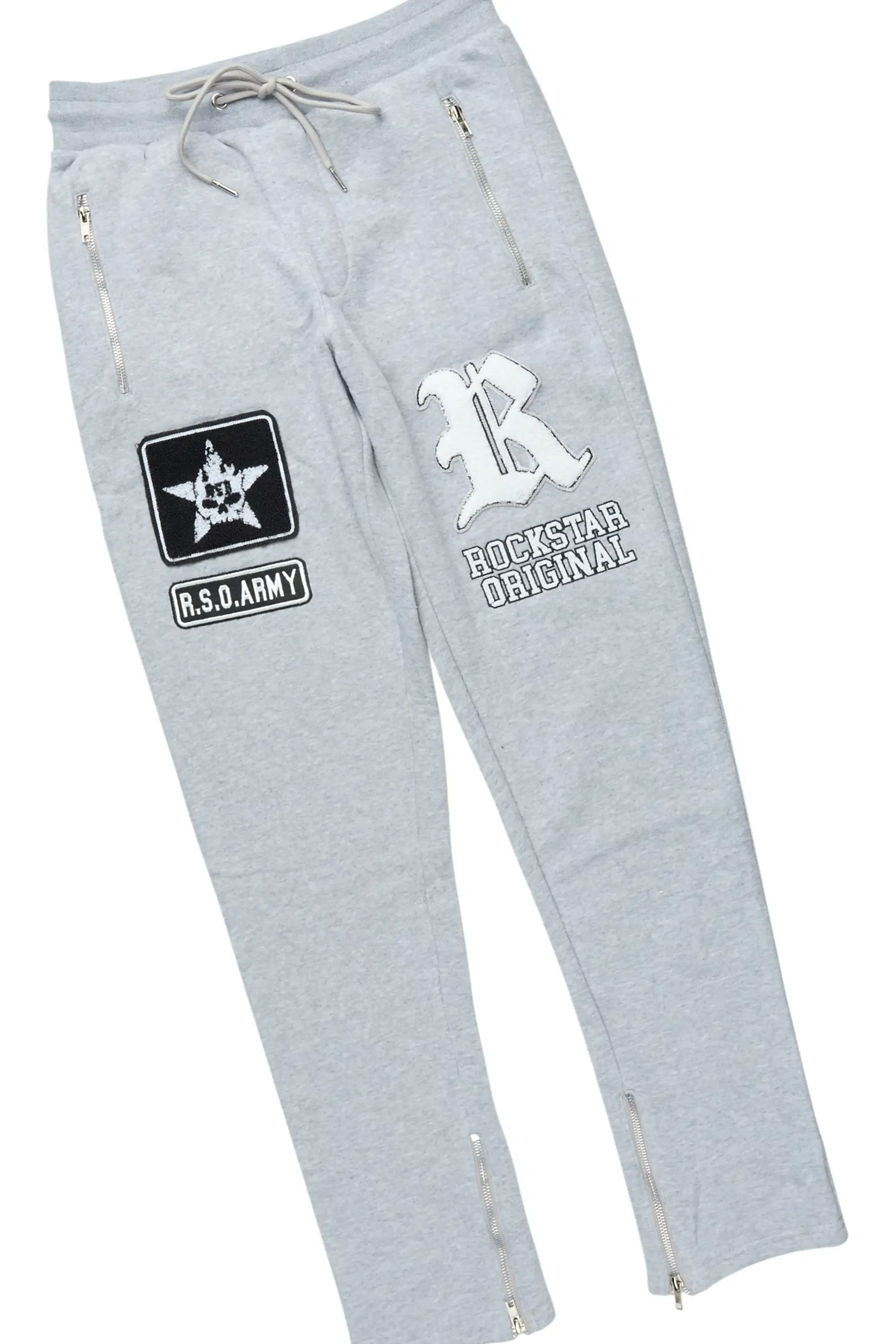 Vidar Heather Grey Hoodie/Slim Fit Track Set - Image 4