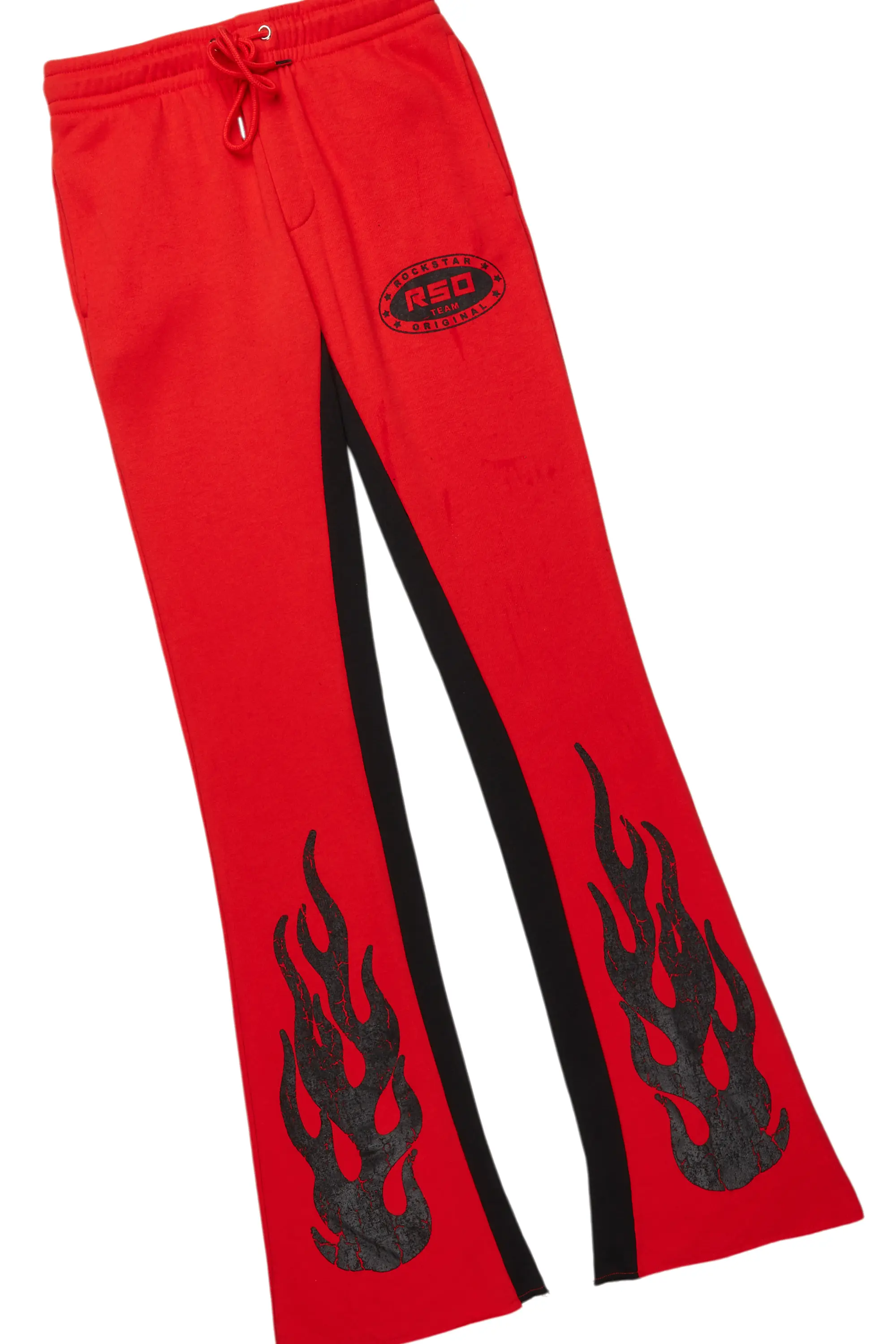 Amos Black/Red Double Layer T-Shirt/Stacked Baggy Pant Set - Image 8