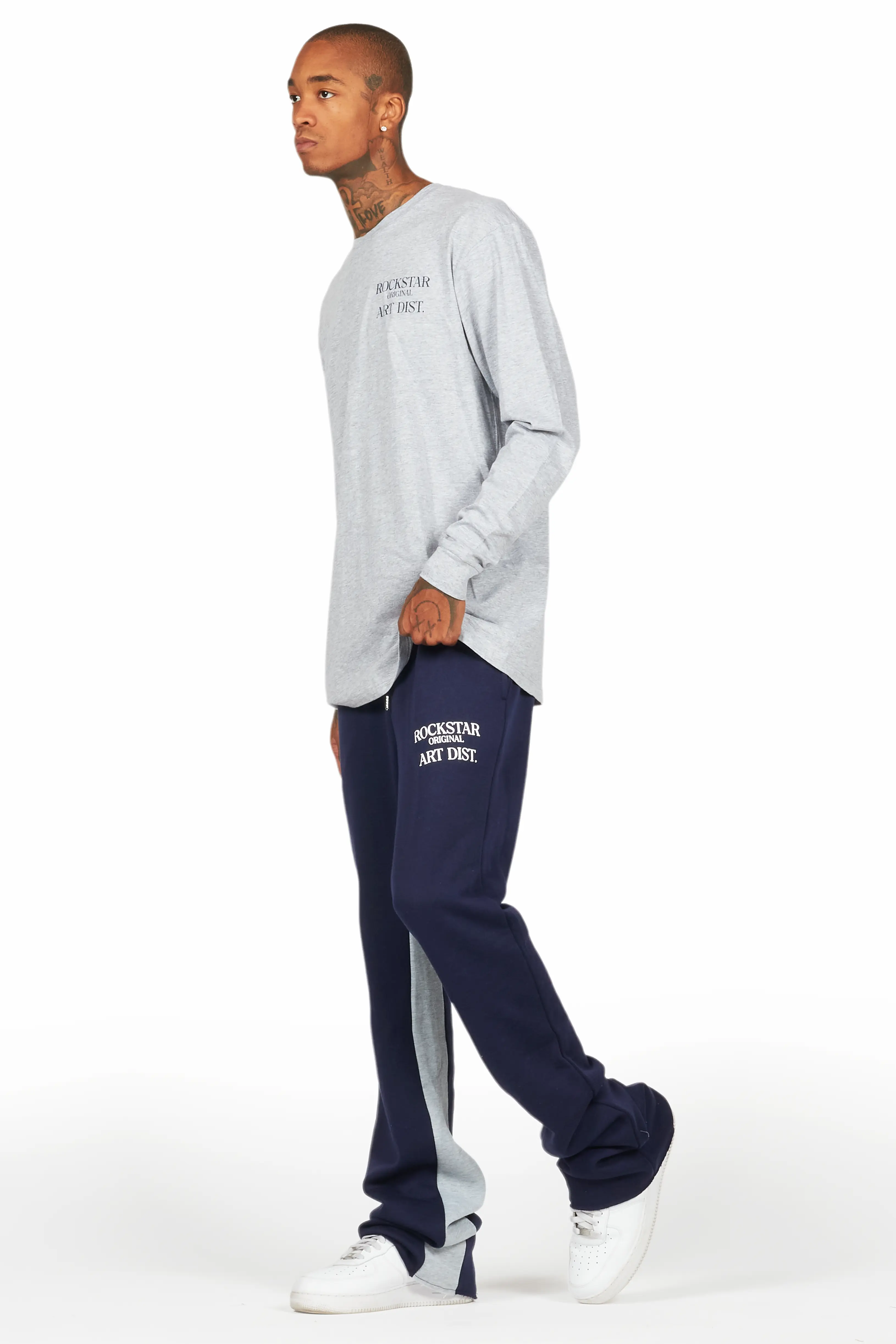 Briggs Heather Grey Long Sleeve T-Shirt/Baggy Pant Set - Image 5