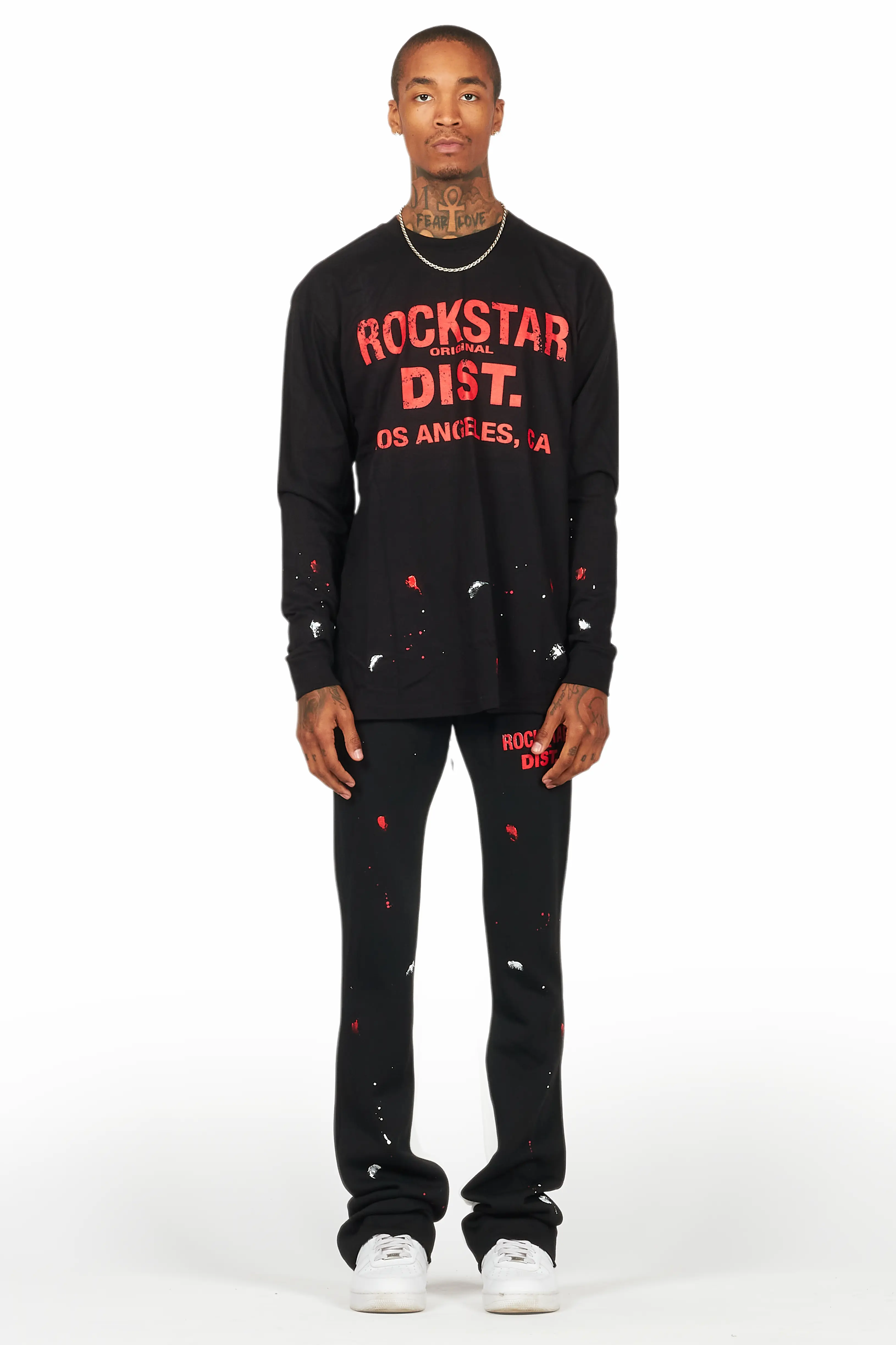 Scottie Black/Red Long Sleeve T-Shirt/Baggy Pant Set - Image 2