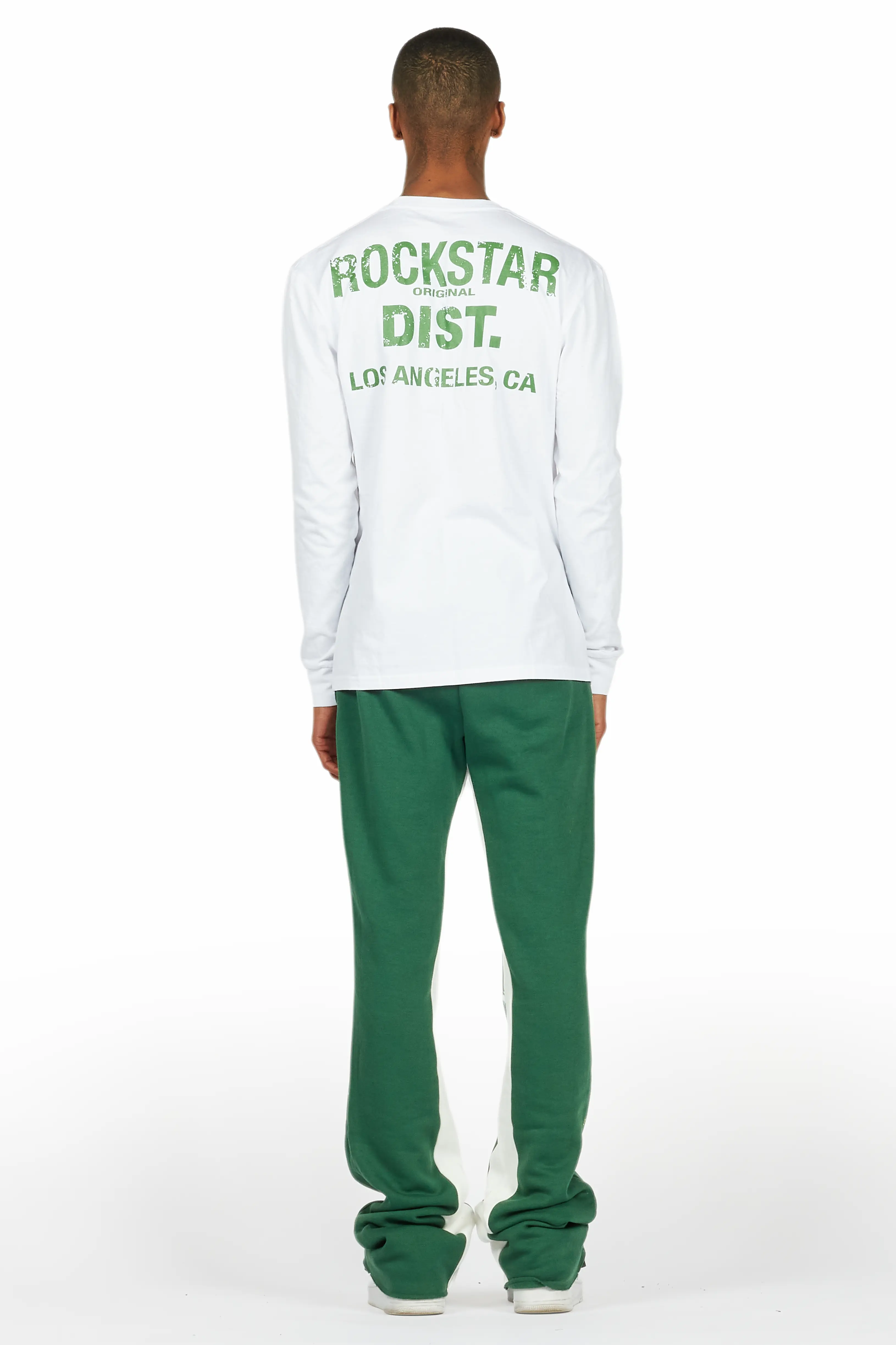 Bert White/Green Long Sleeve T-Shirt/Baggy Pant Set - Image 4