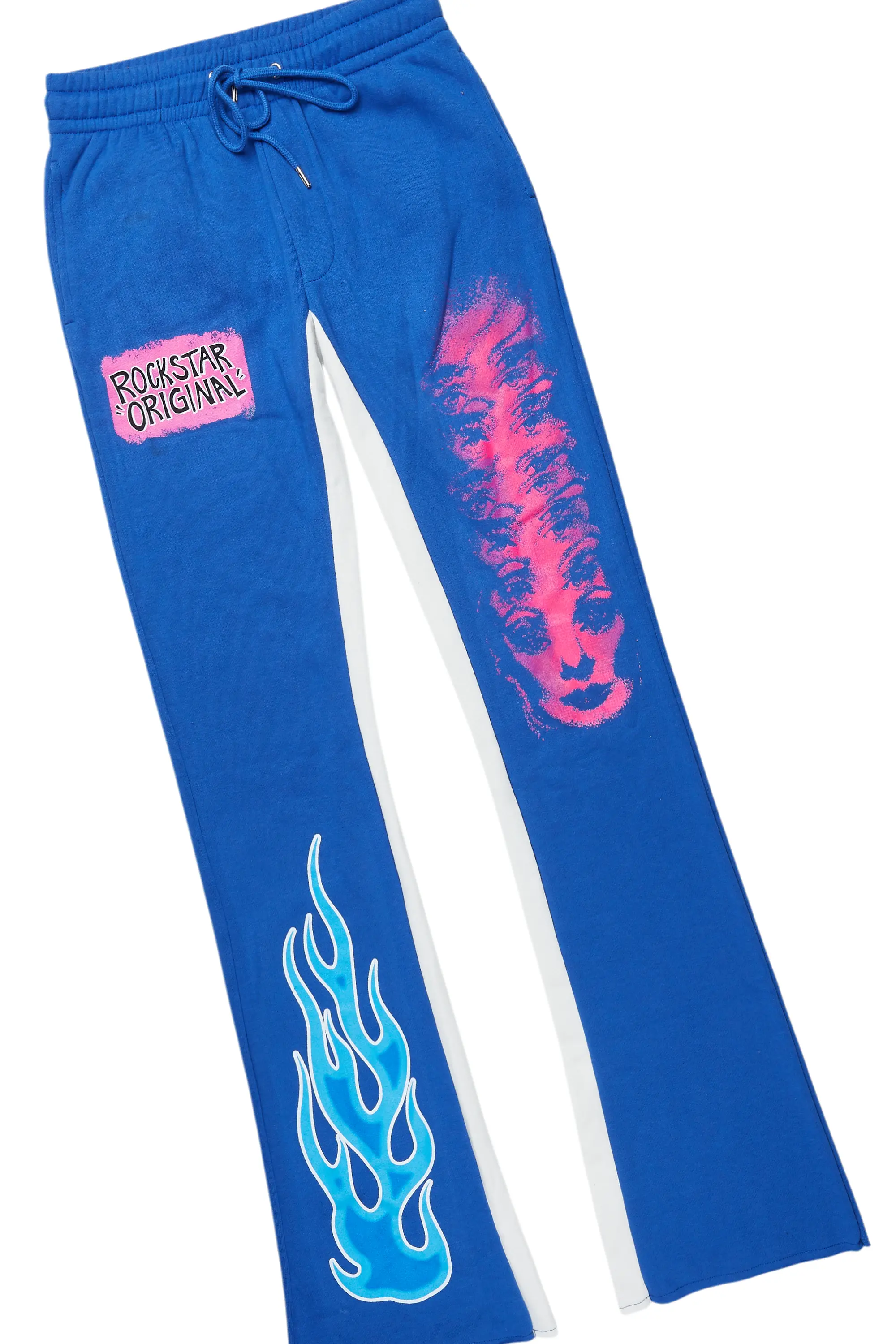 Beno White/Royal Long Sleeve T-Shirt/Baggy Pant Set - Image 9