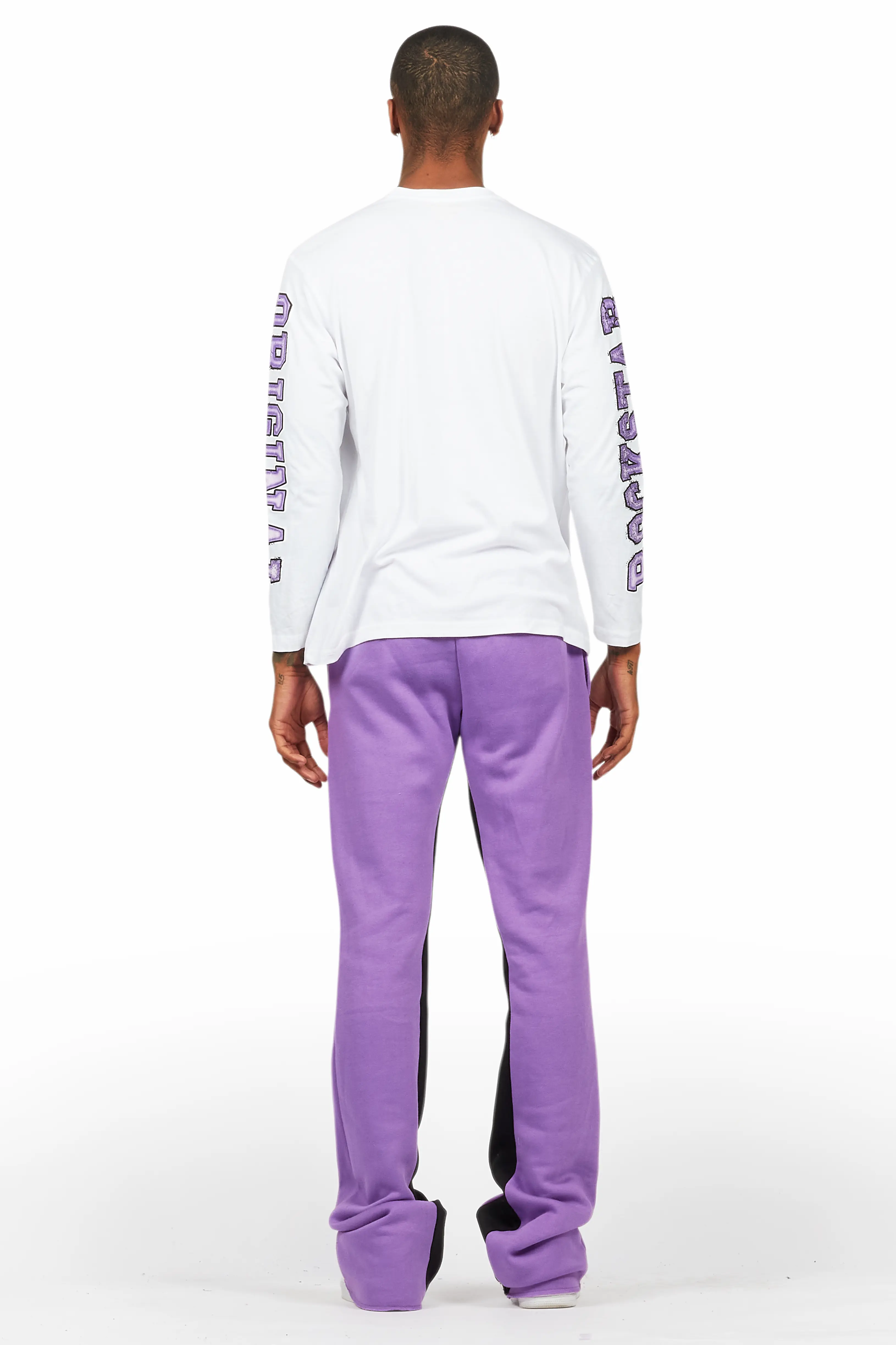 Fields Purple/White Long Sleeve T-Shirt/Baggy Pant Set - Image 4