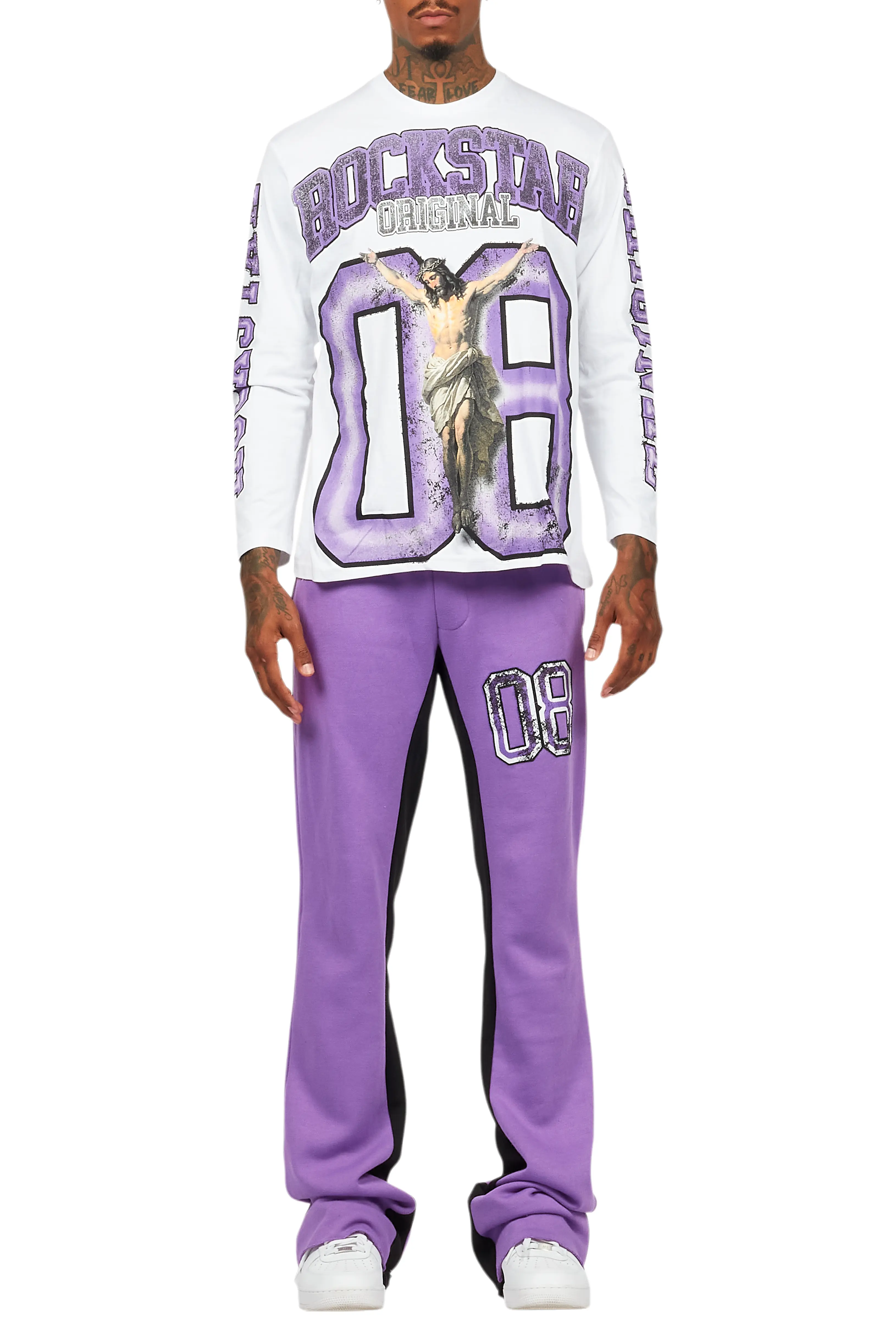 Fields Purple/White Long Sleeve T-Shirt/Baggy Pant Set - Image 9