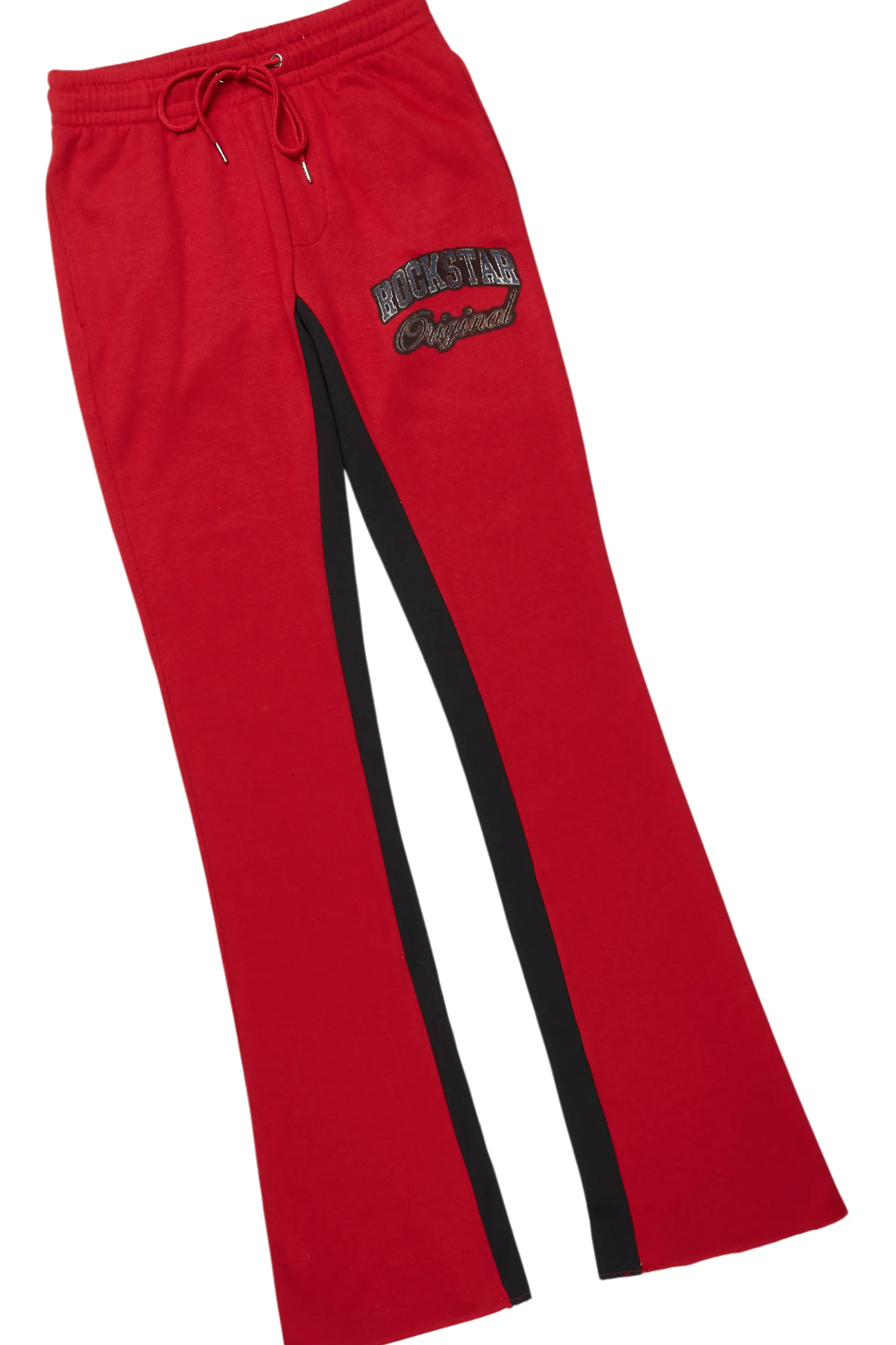 Waller Black/Burgundy Long Sleeve T-Shirt/Baggy Pant Set - Image 8