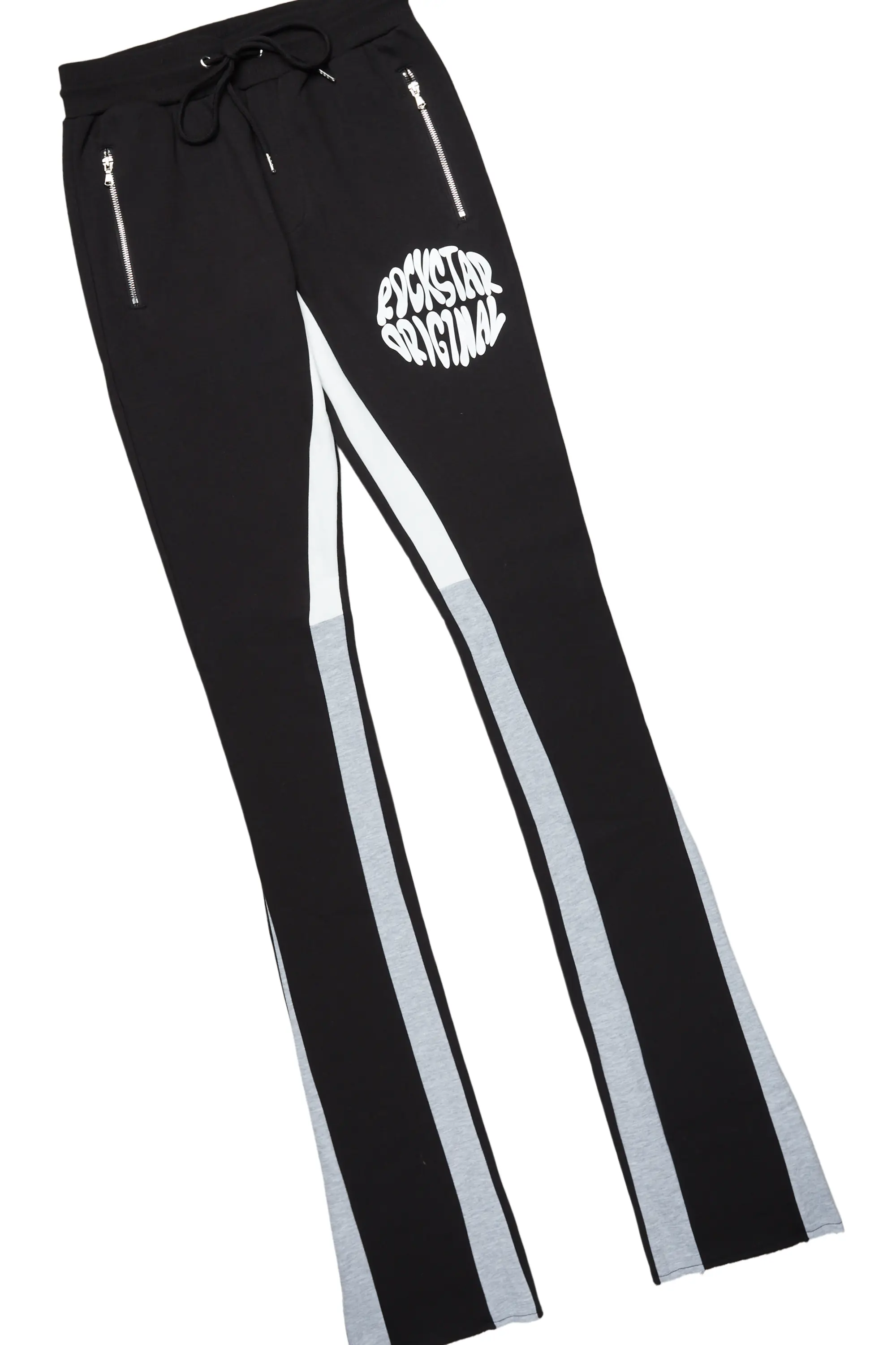 Thierry Black T-Shirt/Super Stacked Flare Track Pant Set - Image 8