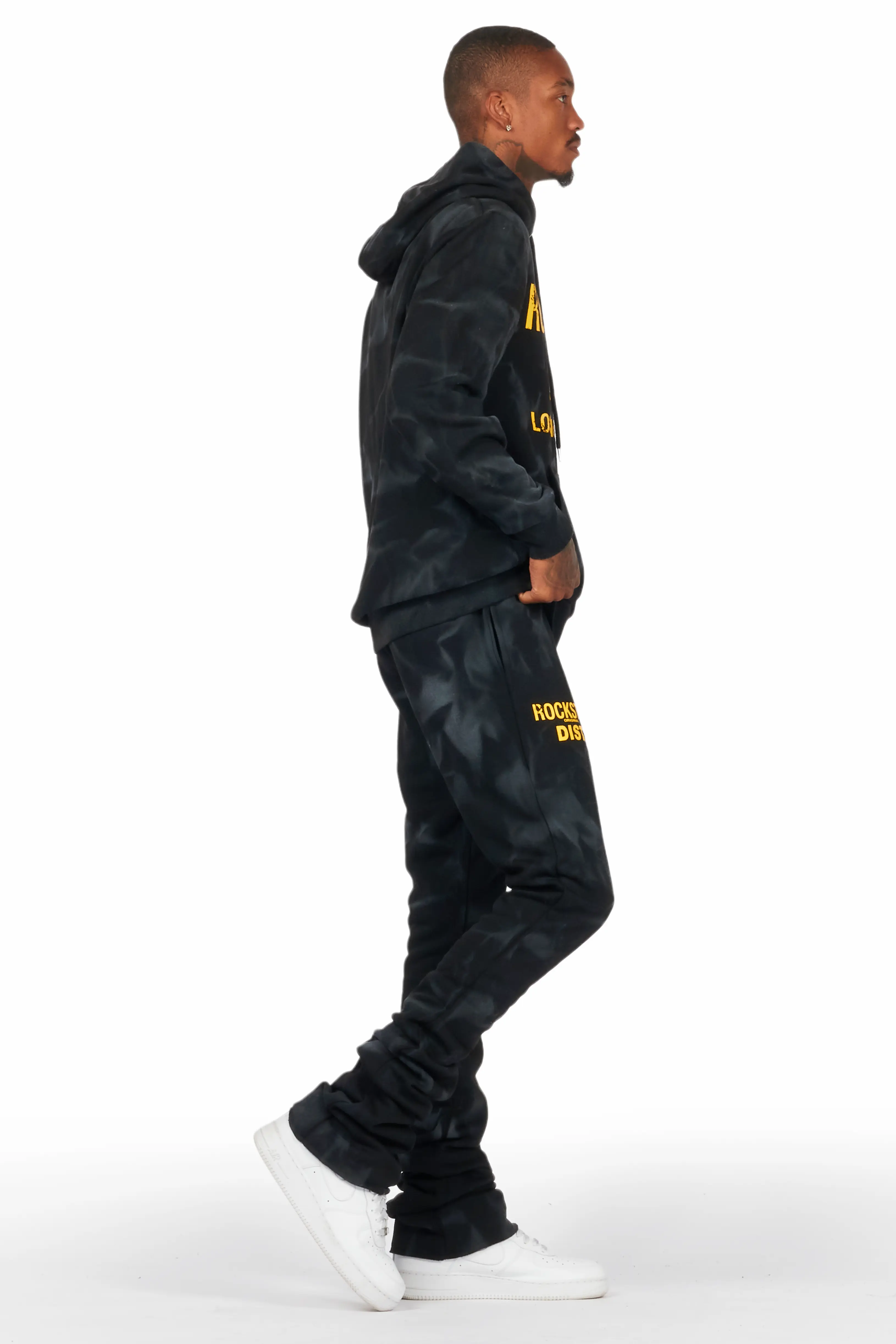 Nelly Black Hoodie/Super Stacked Flare Track Set - Image 3