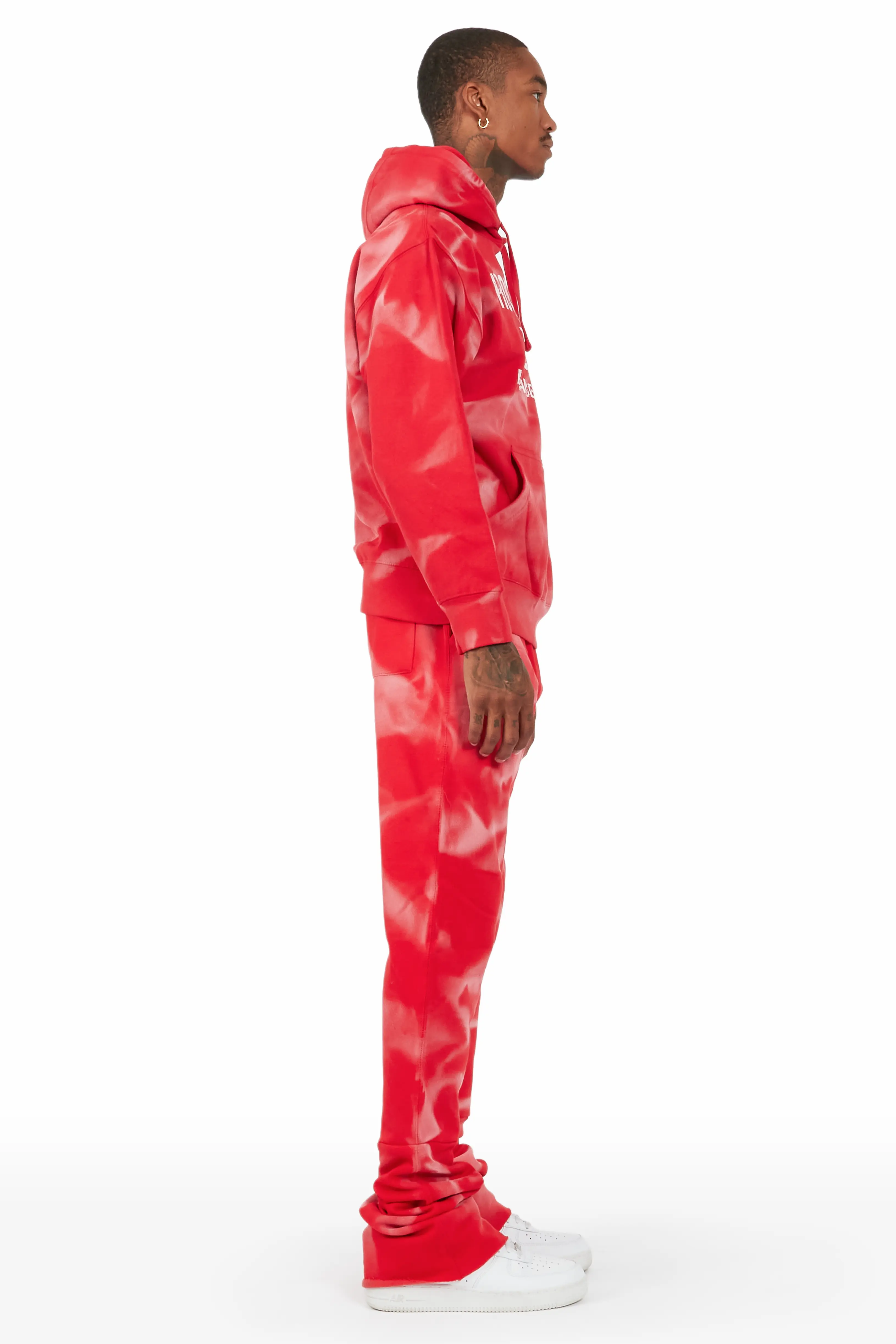 Nelly Red Hoodie/Super Stacked Flare Track Set - Image 3